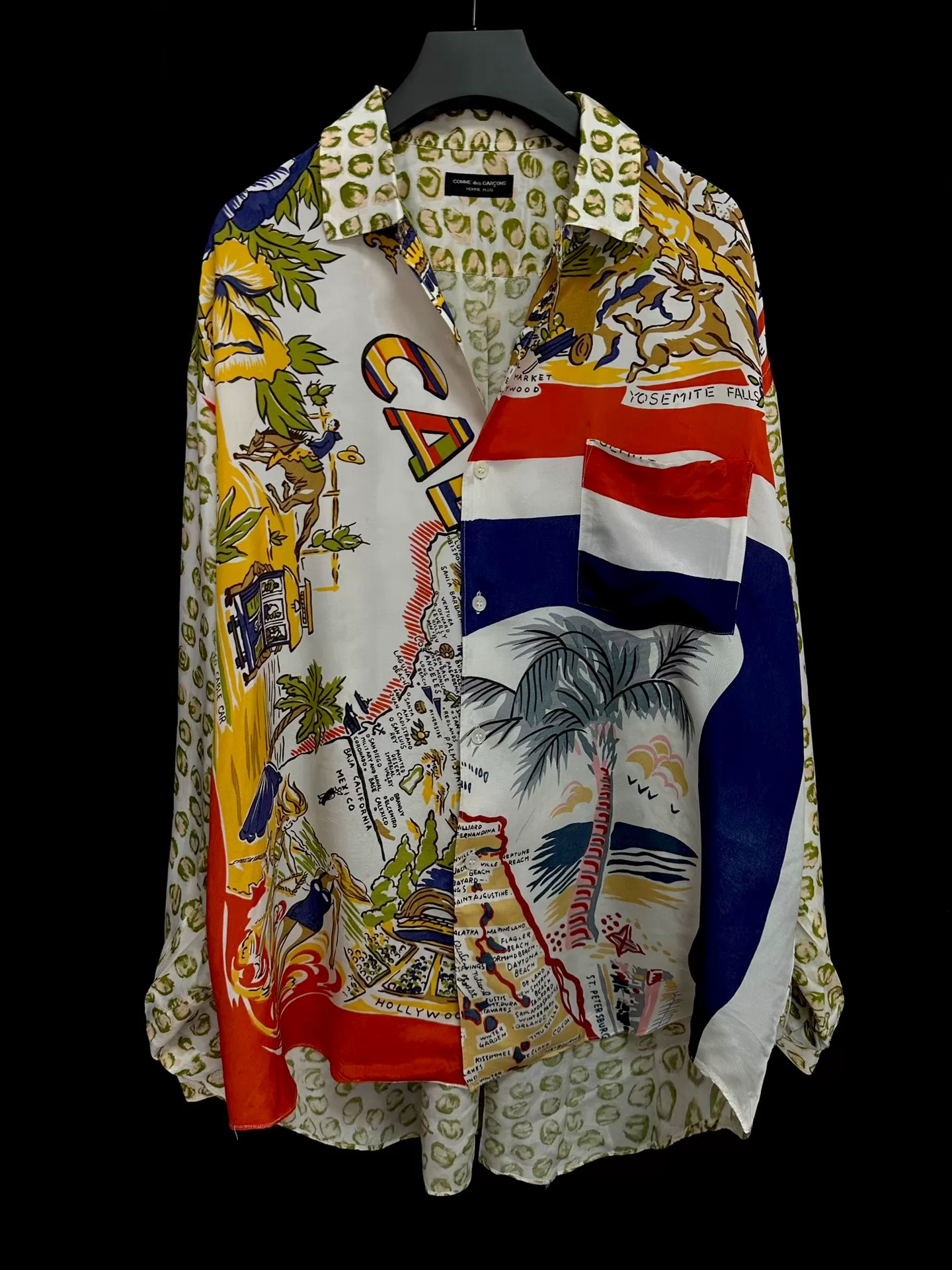 Comme des Garçons 1991 SS Vintage Silk Scarf Shirt — detail