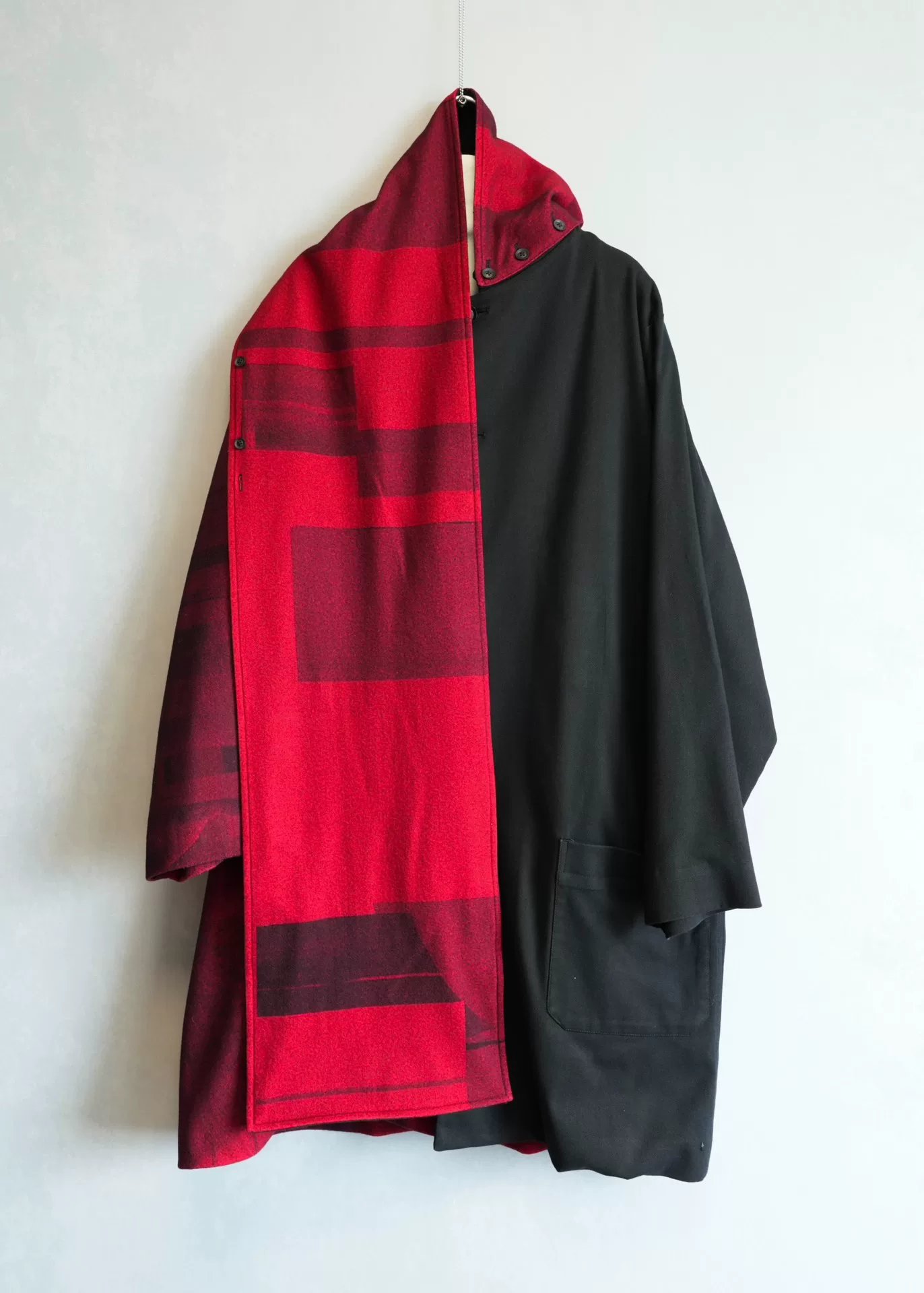 Yohji Yamamoto 18AW Red Black Coat — back