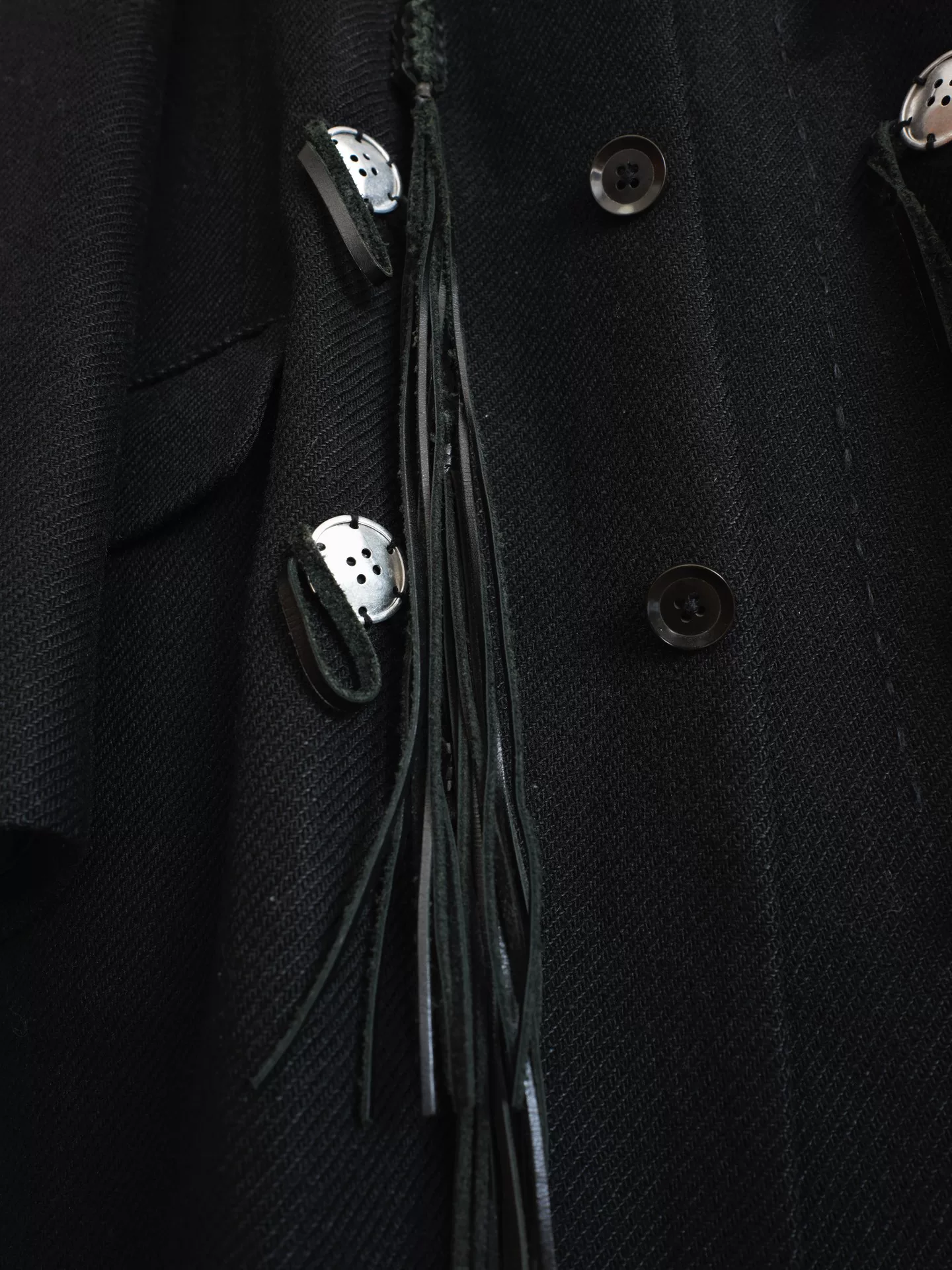 Yohji Yamamoto 05AW Silver Buckle Twill Coat — back