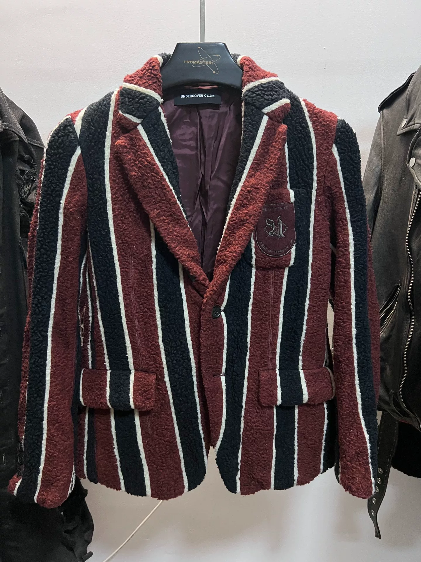 Undercover 2018 AW Striped Teddy Blazer