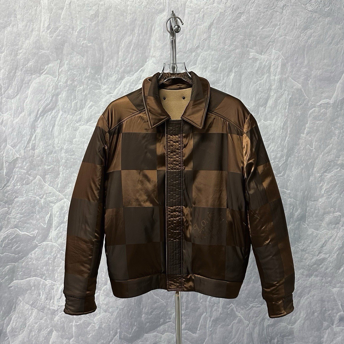 Louis Vuitton Double-Sided Check Wool Jacket — detail