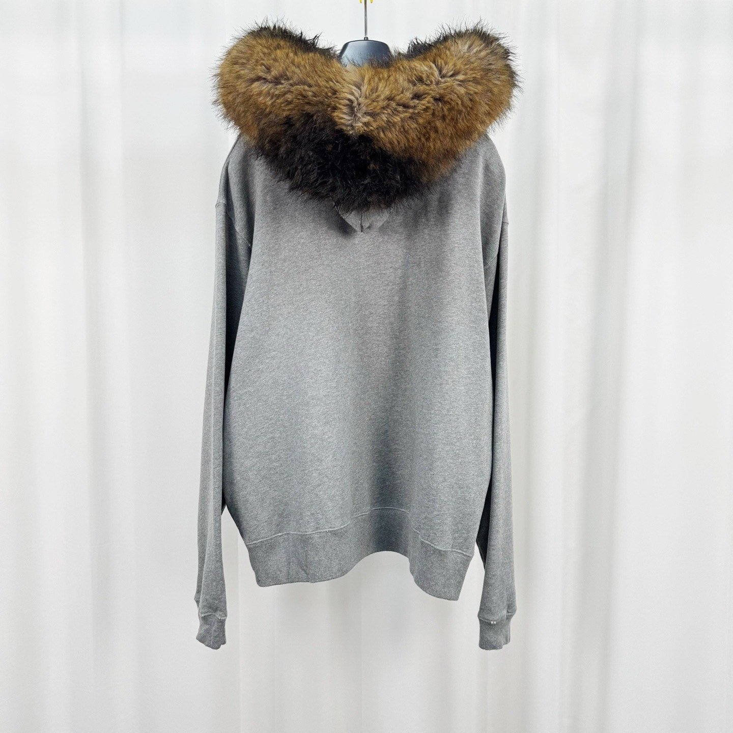 Balenciaga 25 Show Patch Letter Fur Coat — front
