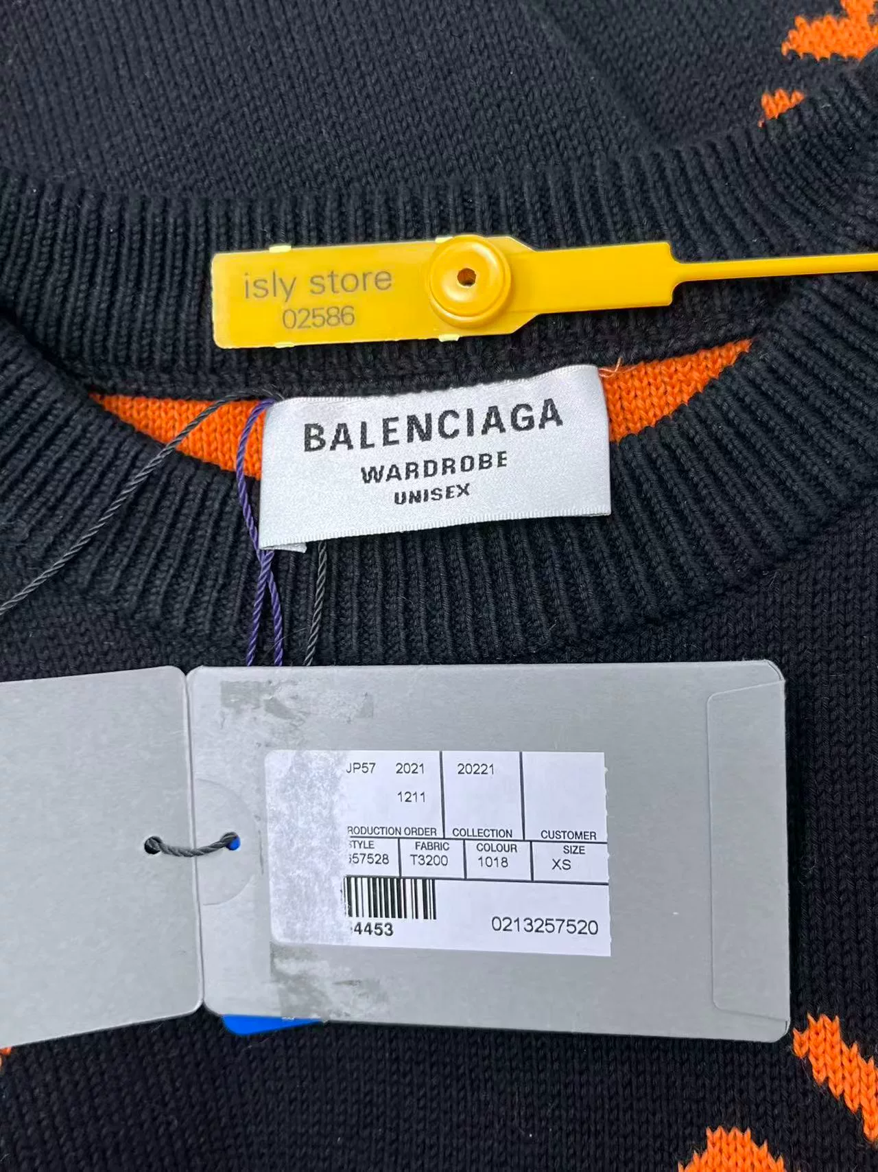Balenciaga All-Over Logo Round Neck Pullover — back