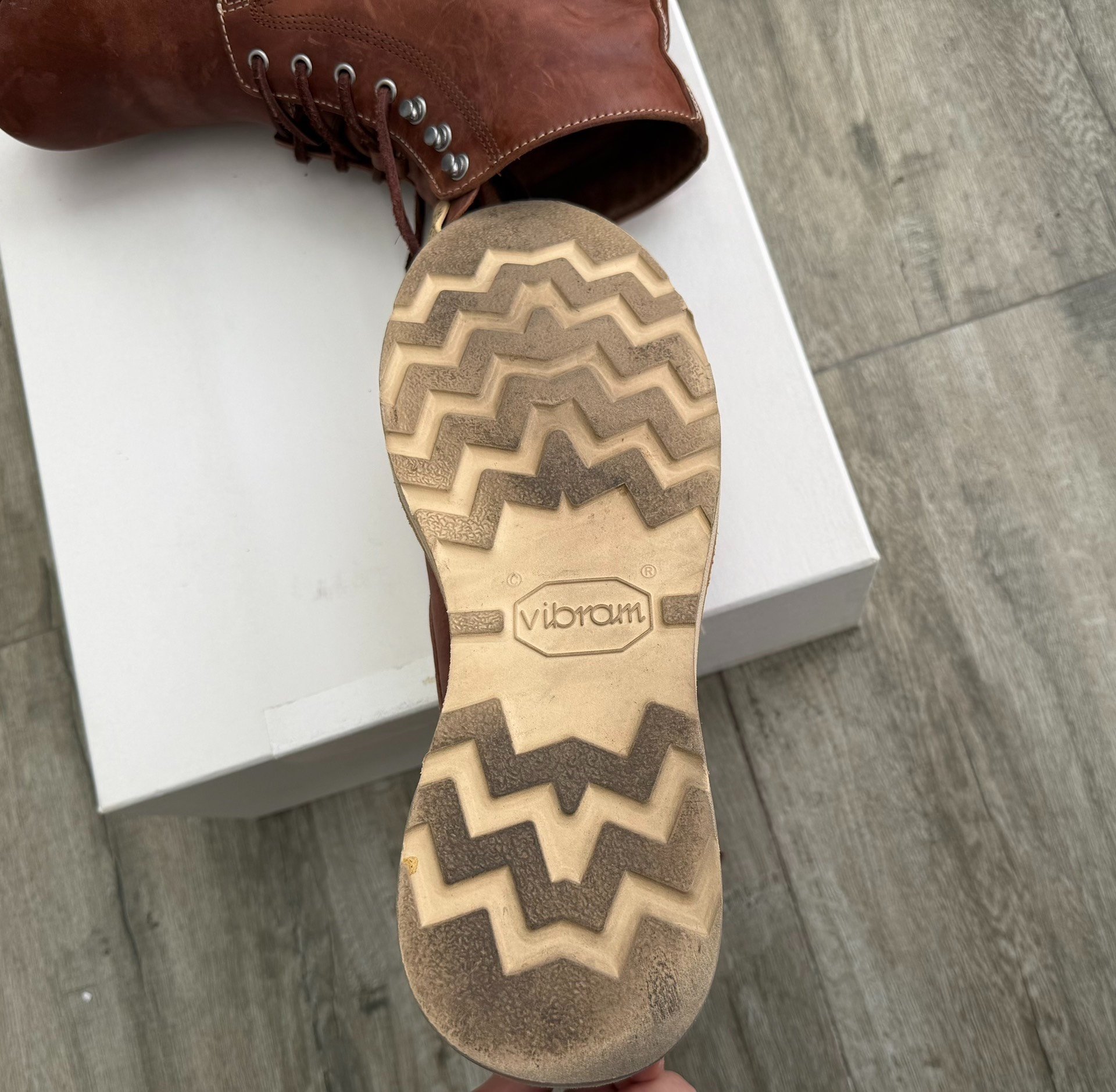 VISVIM VIRGIL BOOT-FOLK HORSEHIDE — label