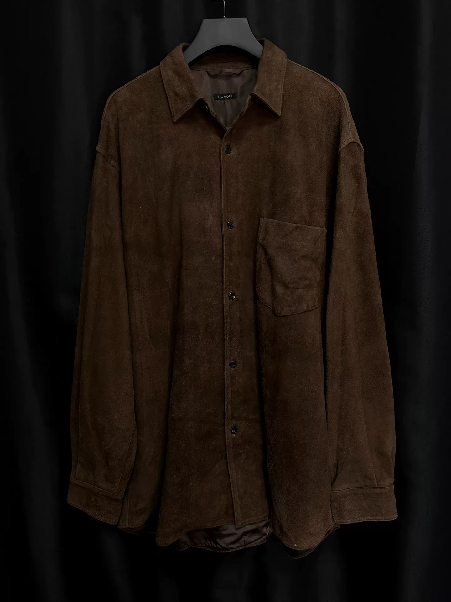 comoli Dark Brown Deer Leather Shirt