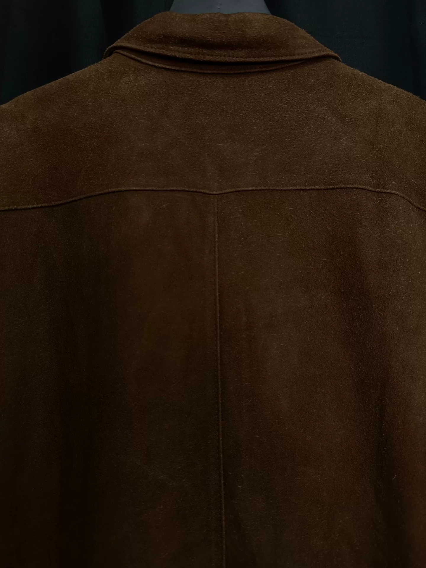 comoli Dark Brown Deer Leather Shirt — label