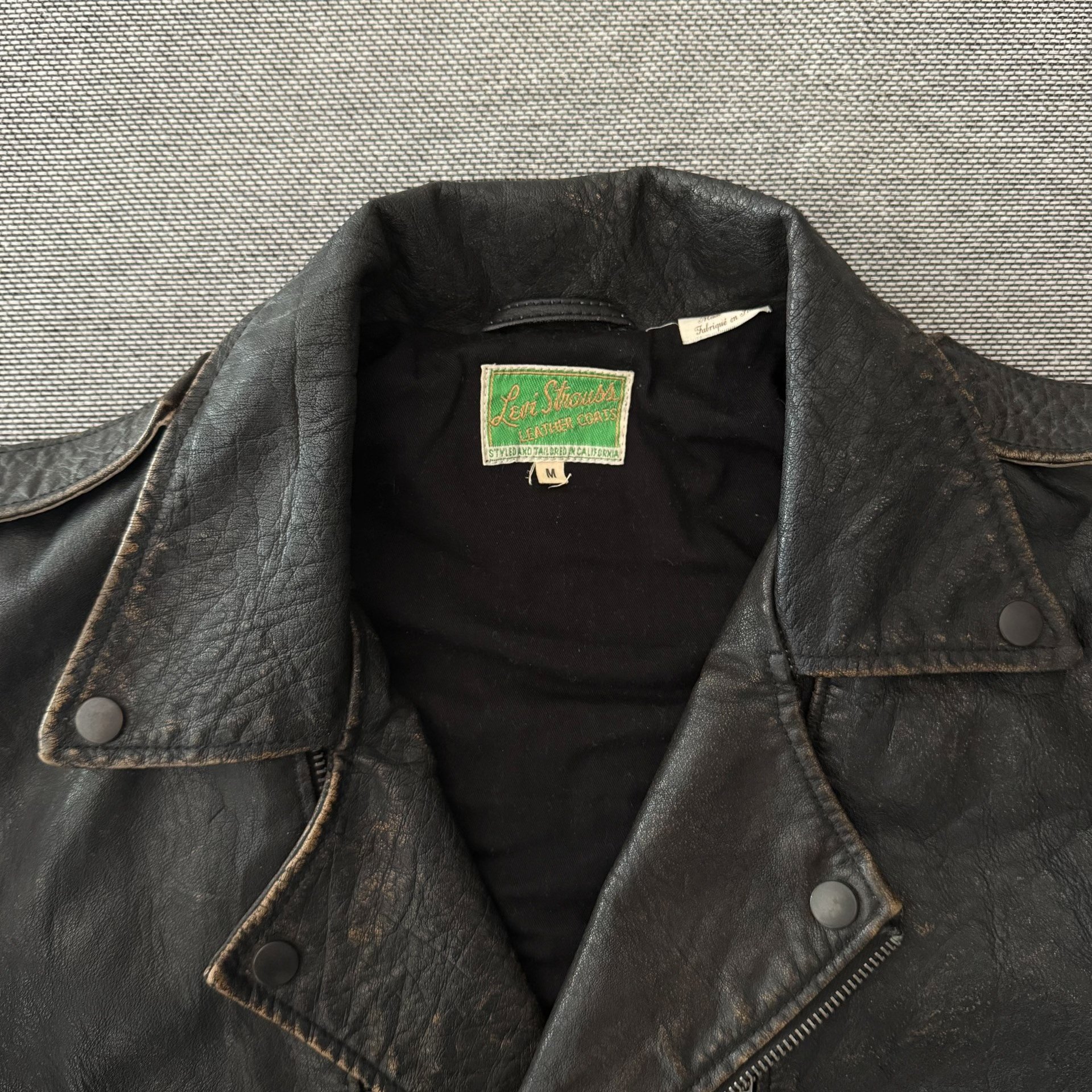 Levi's LVC 1950s Leather Moto Jacket — detail