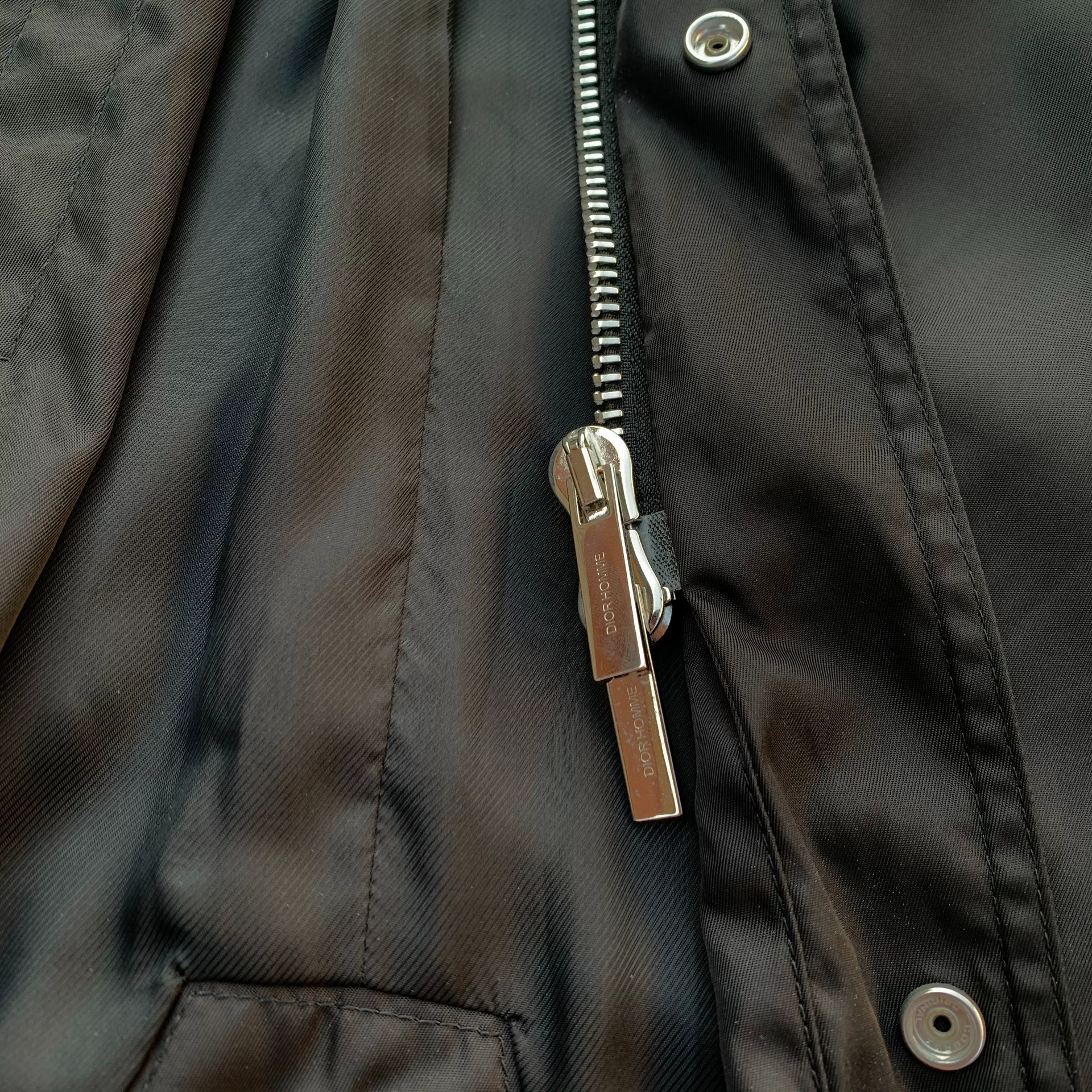Dior Black Hooded Nylon Jacket — back