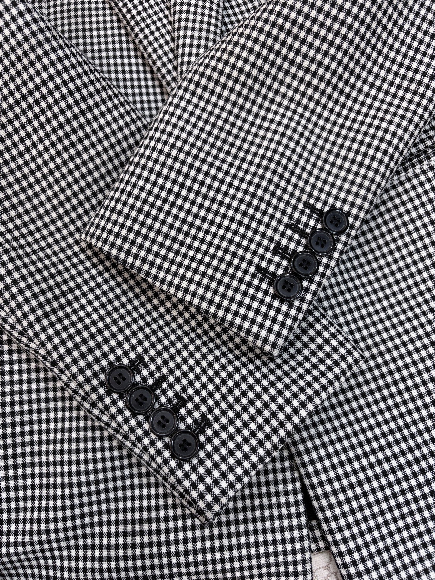Saint Laurent Houndstooth Wool Blazer — back