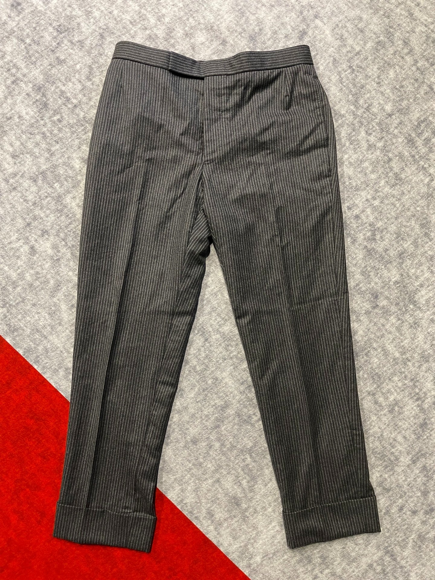 Thom Browne Gray Striped Wool Trousers