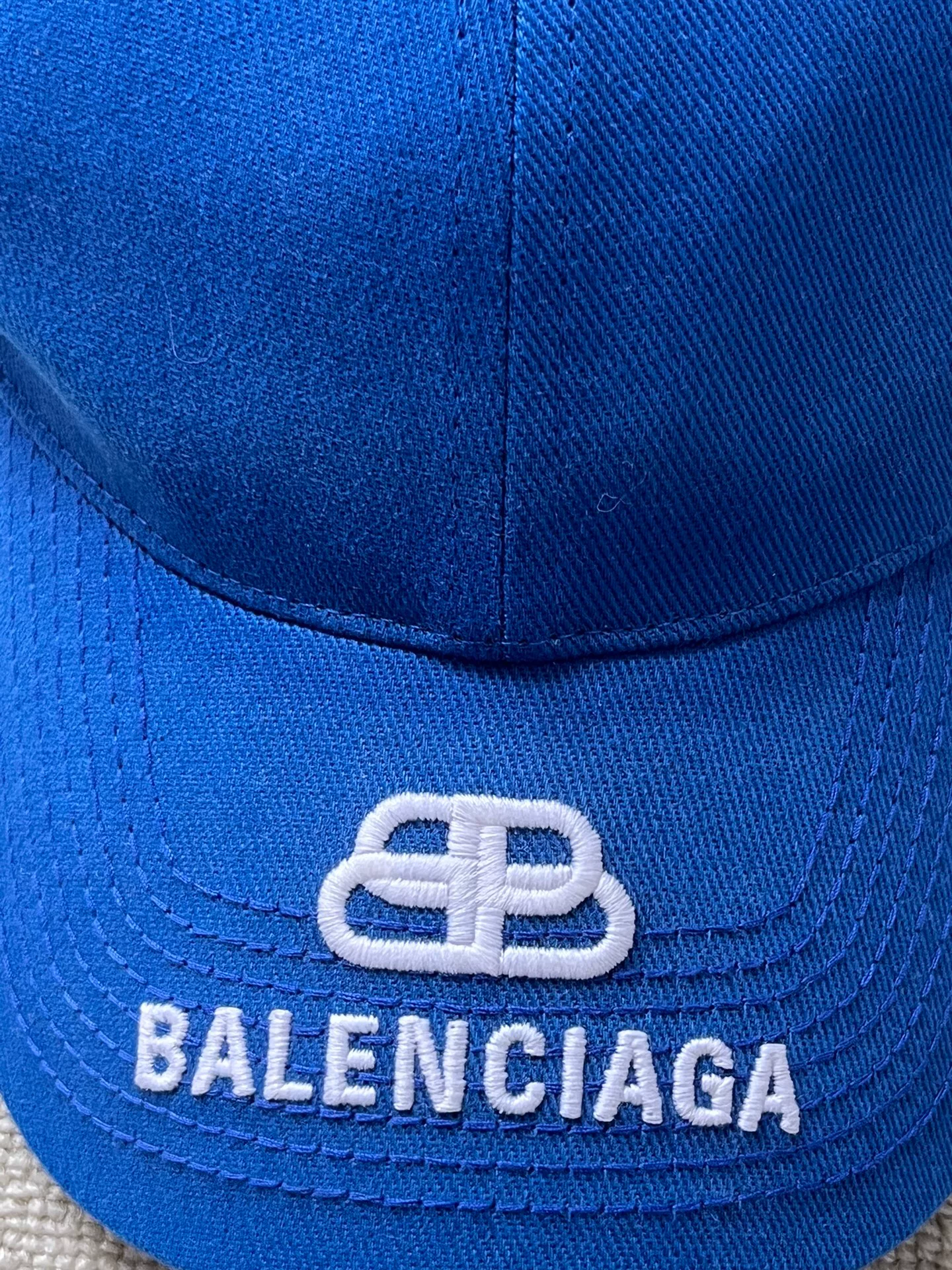 Balenciaga Logo Blue Baseball Cap — detail