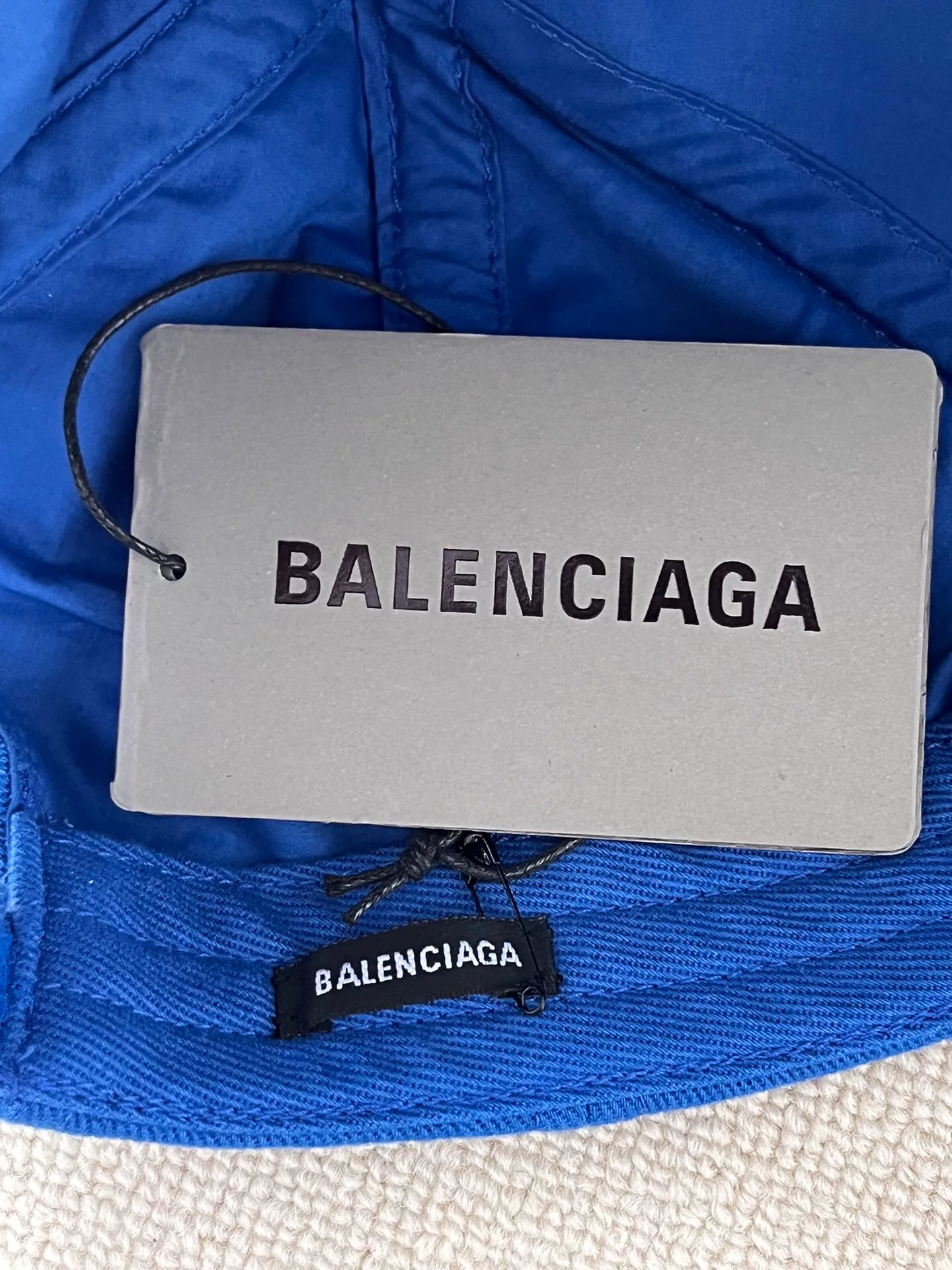 Balenciaga Logo Blue Baseball Cap — label