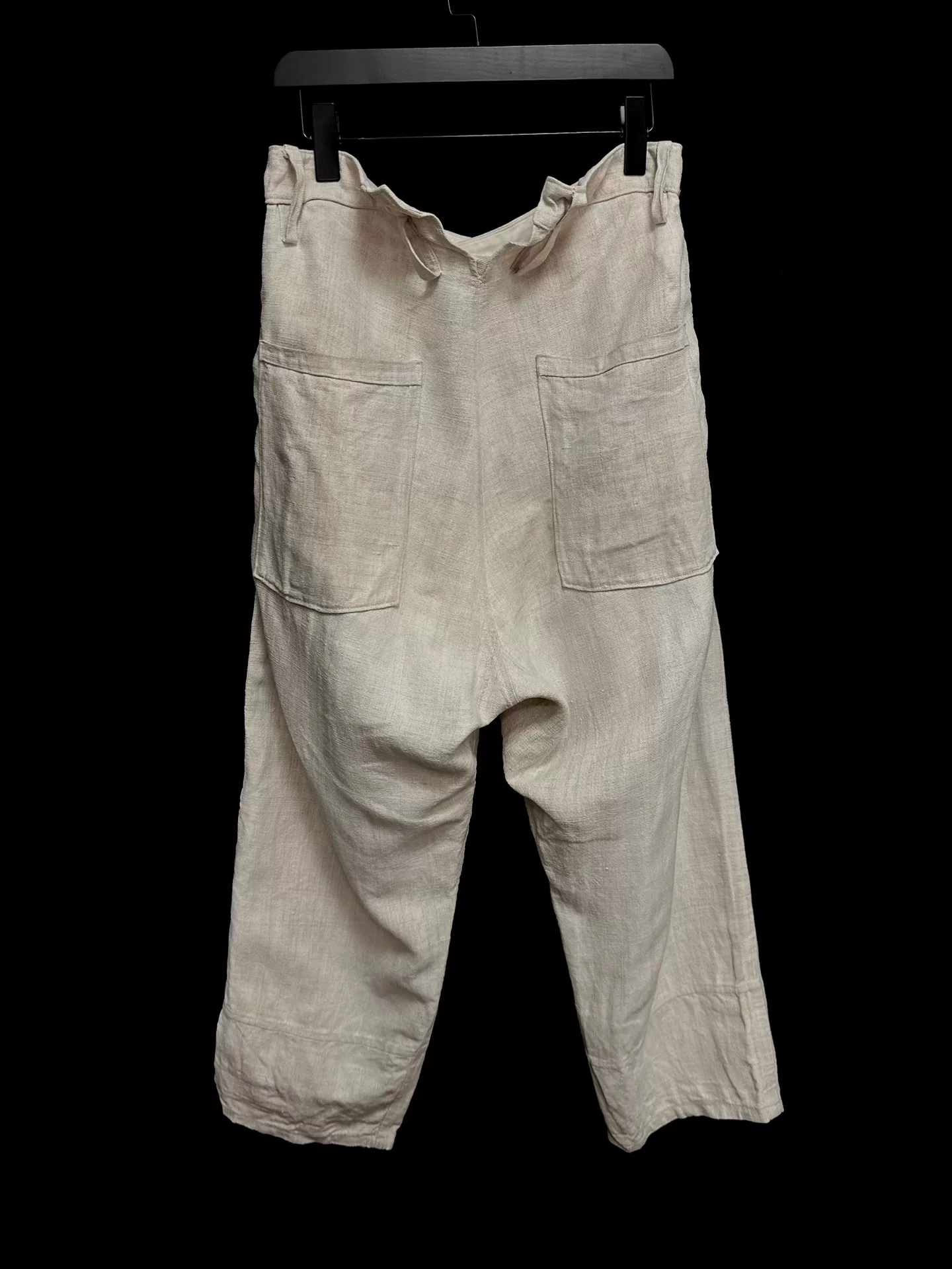 Andrew Driftwood Black Tea Dyed Linen Pants — front