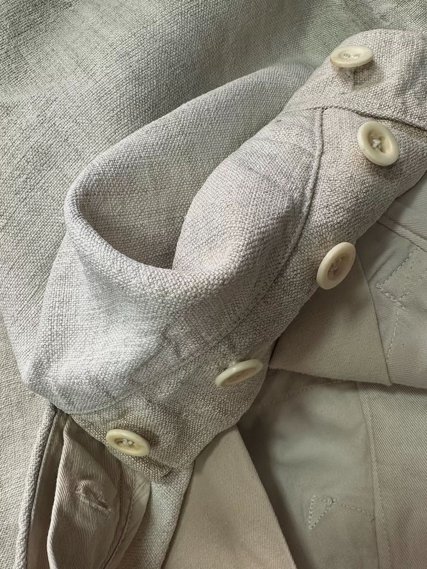 Andrew Driftwood Black Tea Dyed Linen Pants — back