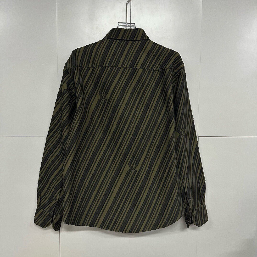 Louis Vuitton SS24 Black Yellow Stripe Jacquard Shirt — back