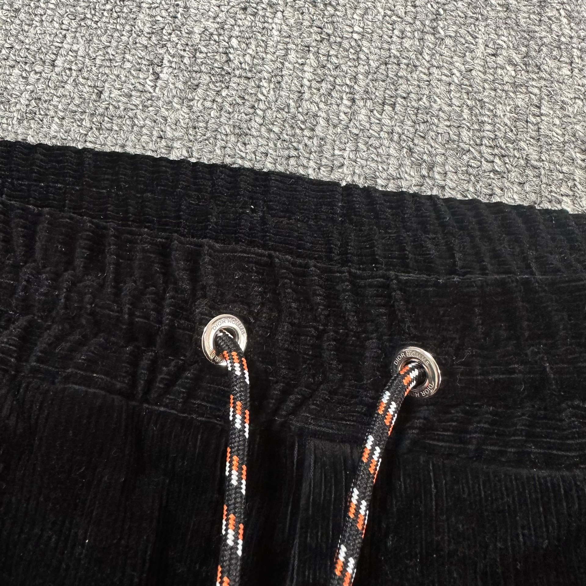 Dior Black Corduroy Side-Zip Casual Pants — detail