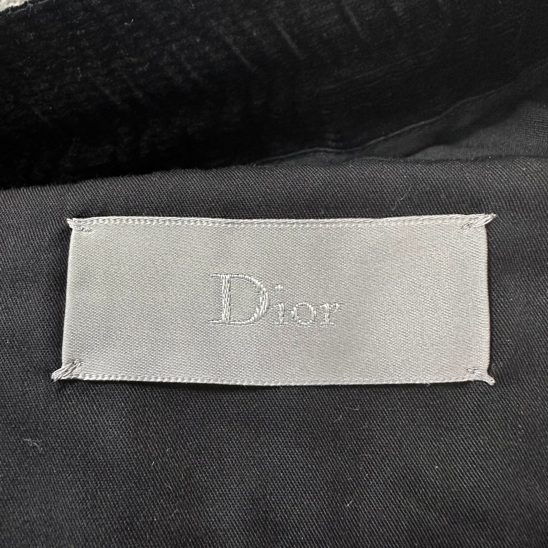 Dior Black Corduroy Side-Zip Casual Pants — label