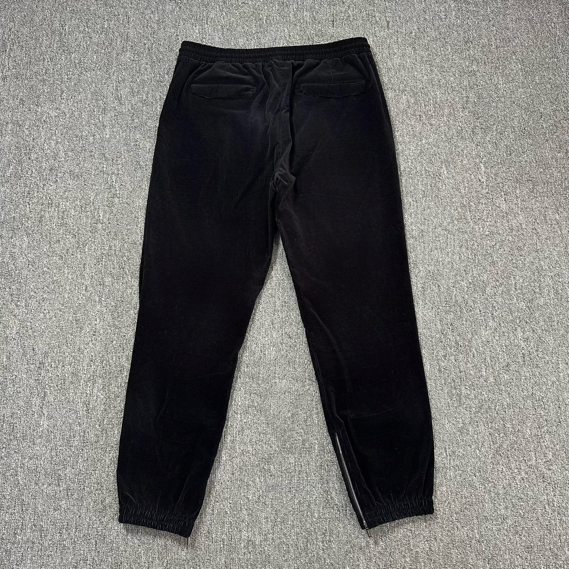 Dior Black Corduroy Side-Zip Casual Pants — back