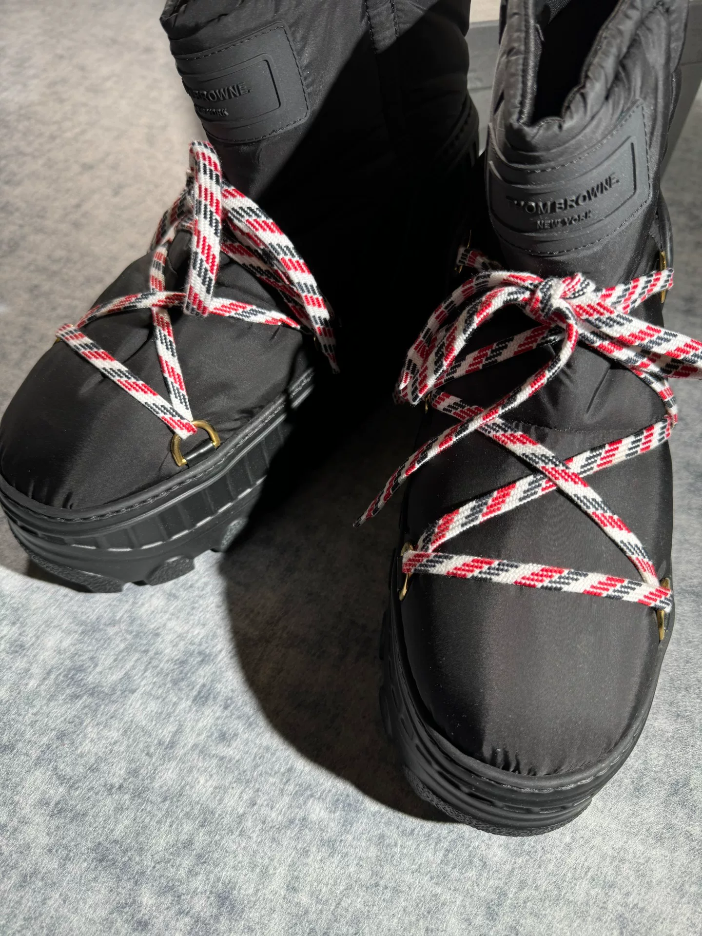 Thom Browne Black Snow Boots — detail