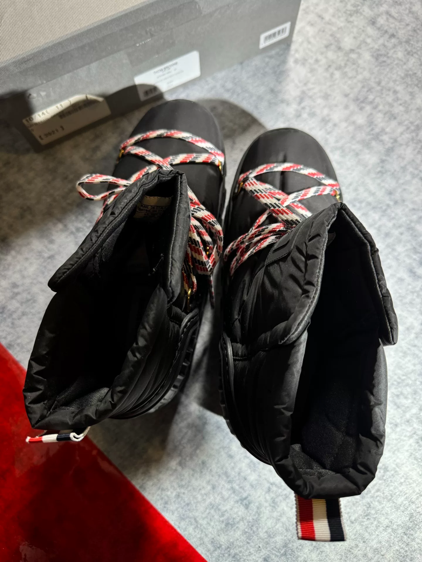Thom Browne Black Snow Boots — back
