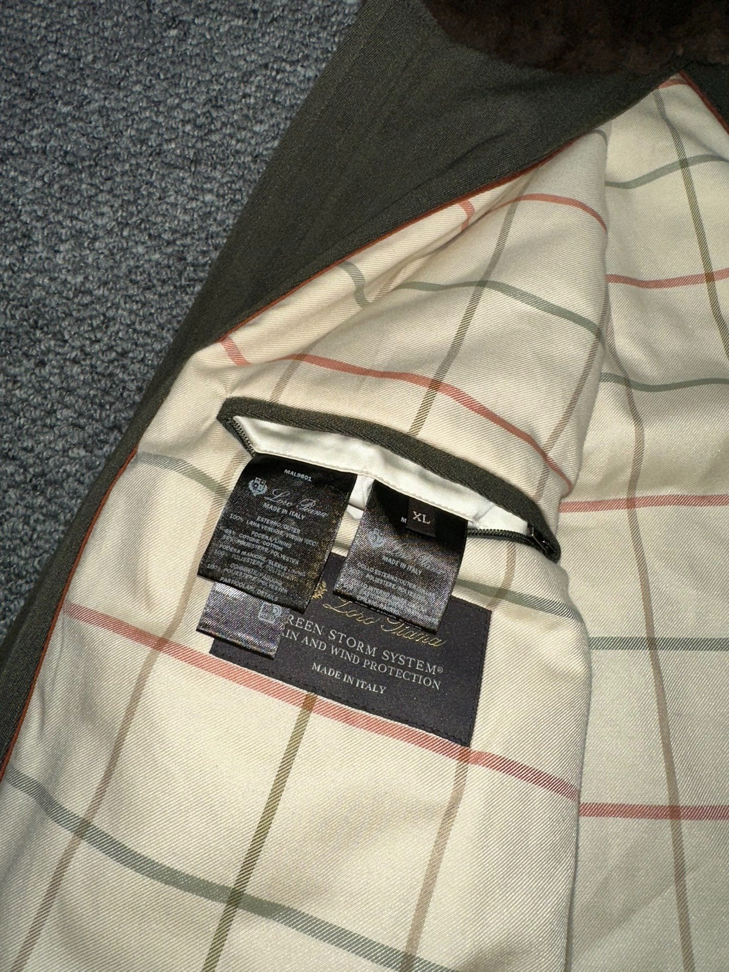Loro Piana Ultra-Fine Wool XL Jacket — label