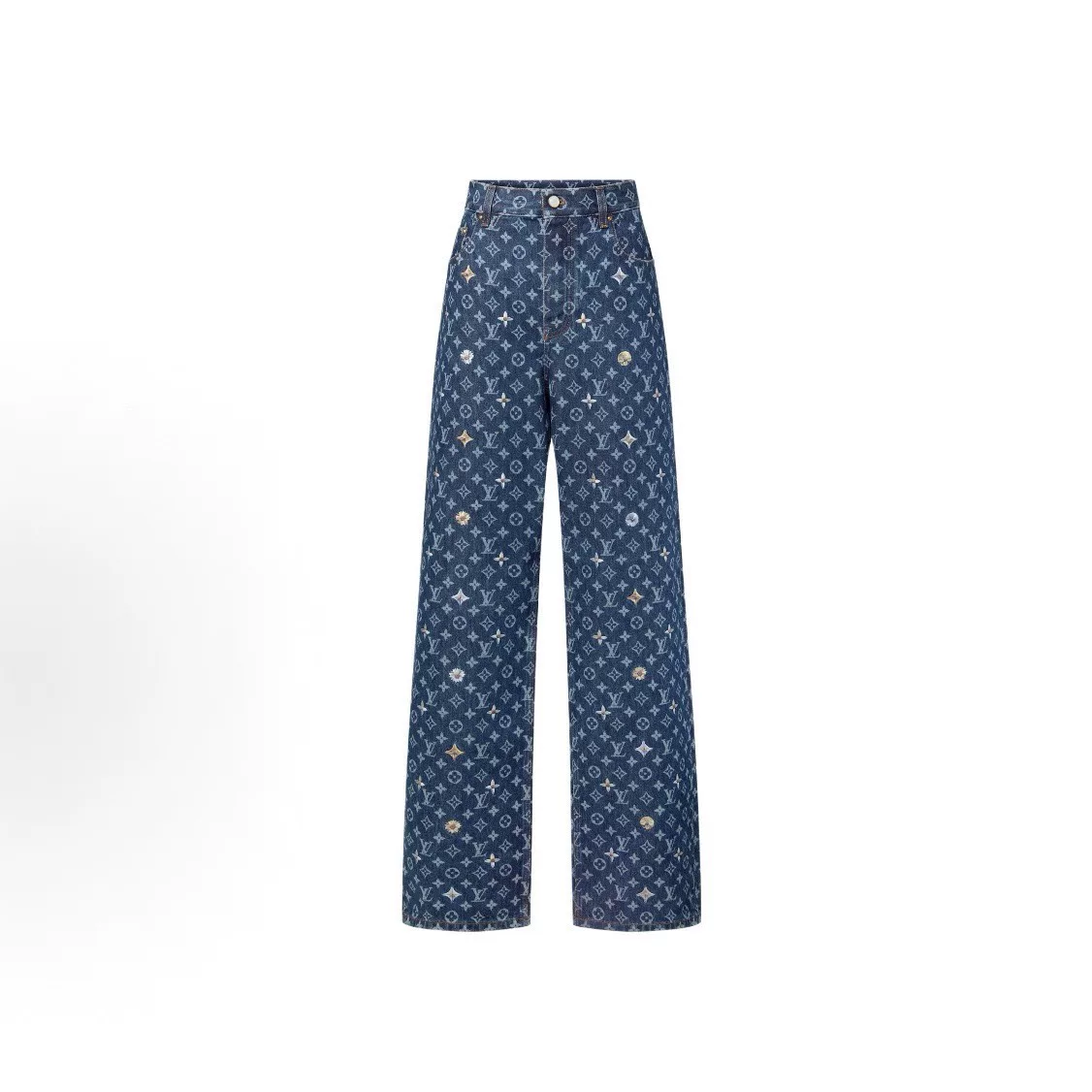 Louis Vuitton FW26 Daisy Embroidery Denim Pants