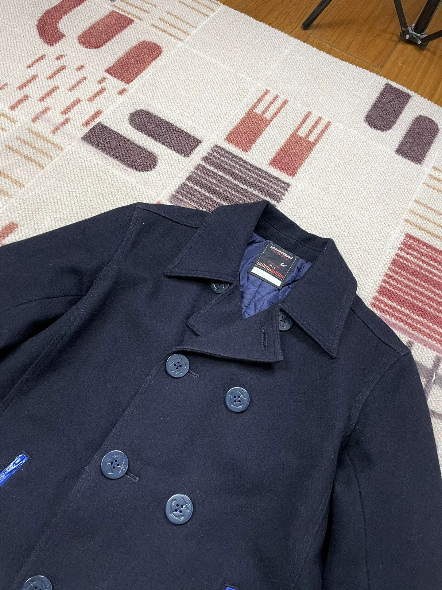 NEIGHBORHOOD FRAGMENT FSF Wool Coat — label