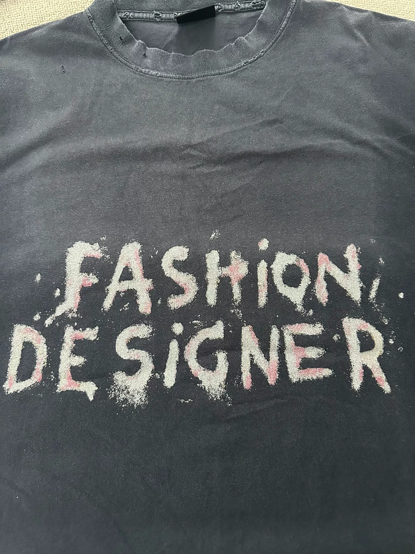 Balenciaga Black Faded Loose Short-Sleeve T — detail