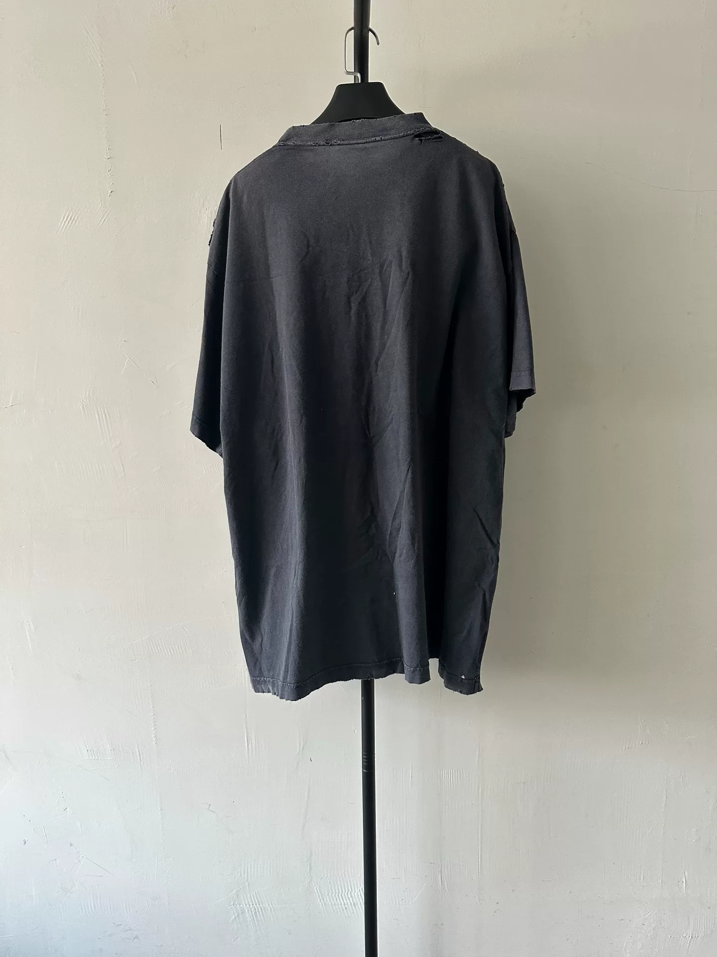 Balenciaga Black Faded Loose Short-Sleeve T — front