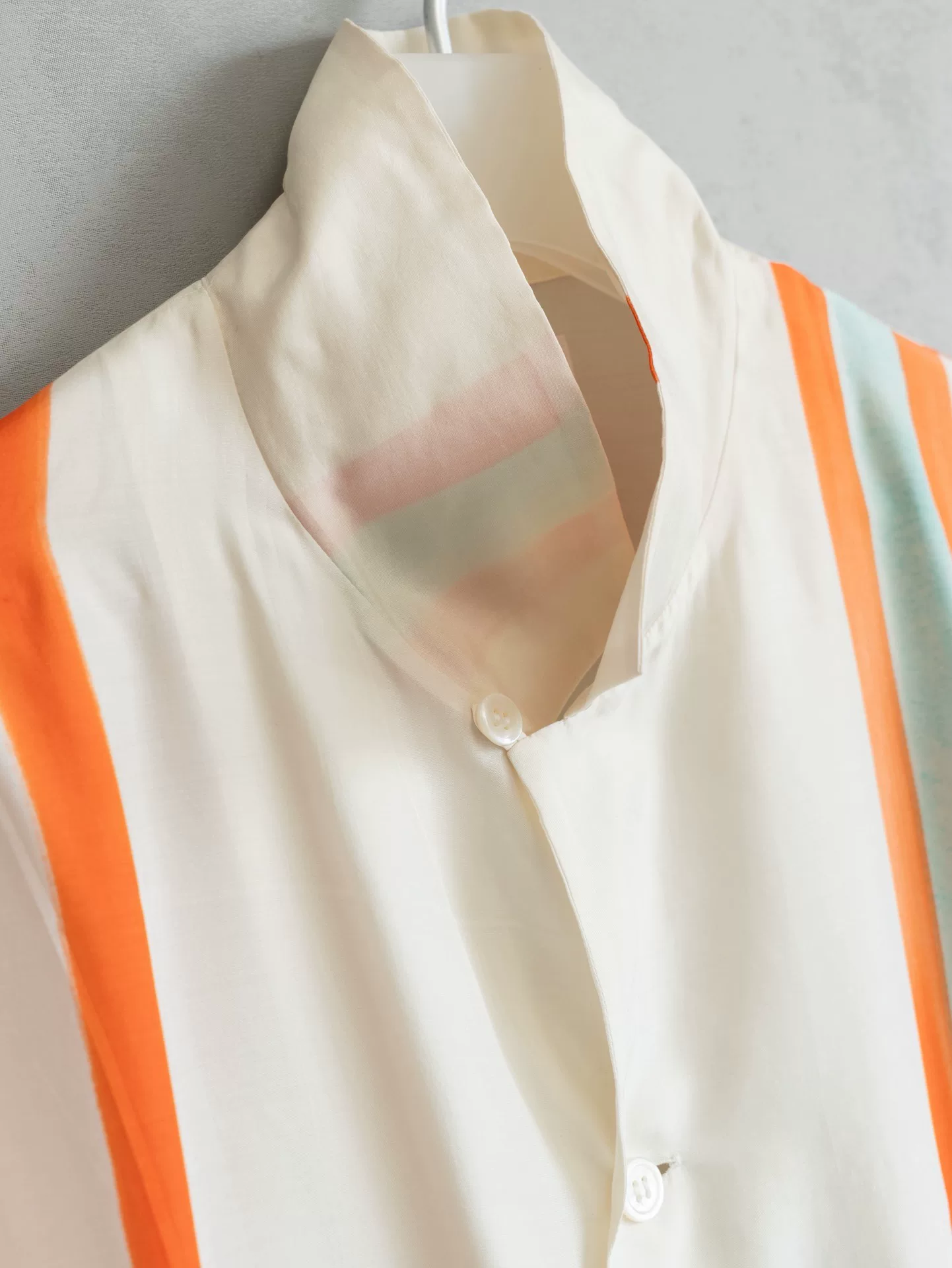 Yohji Yamamoto 91SS Vertical Stripe Silk Shirt — back