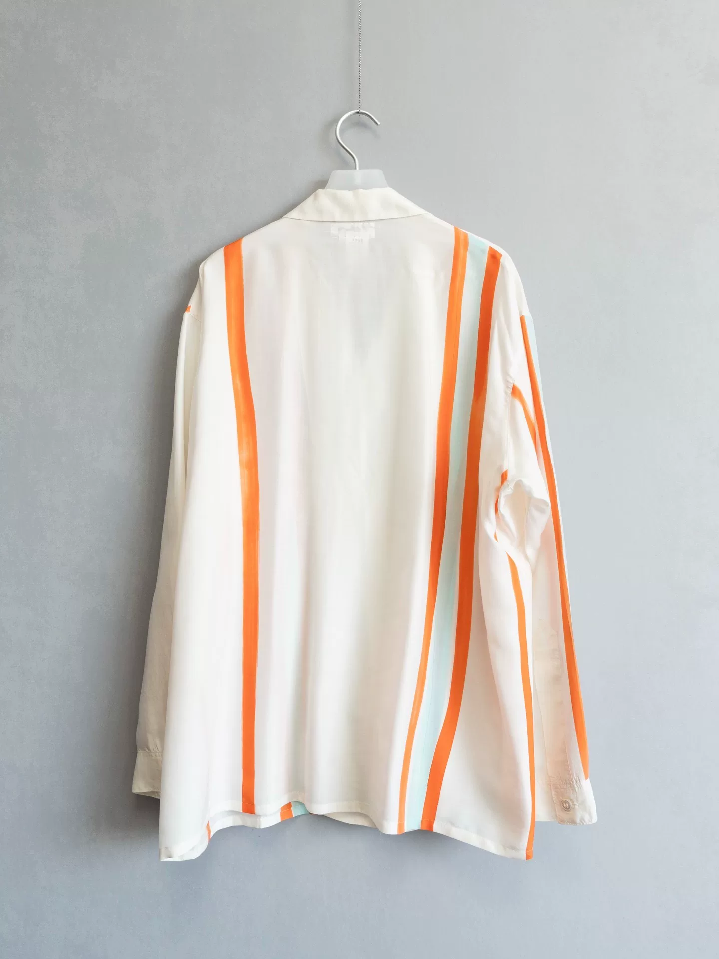 Yohji Yamamoto 91SS Vertical Stripe Silk Shirt — label