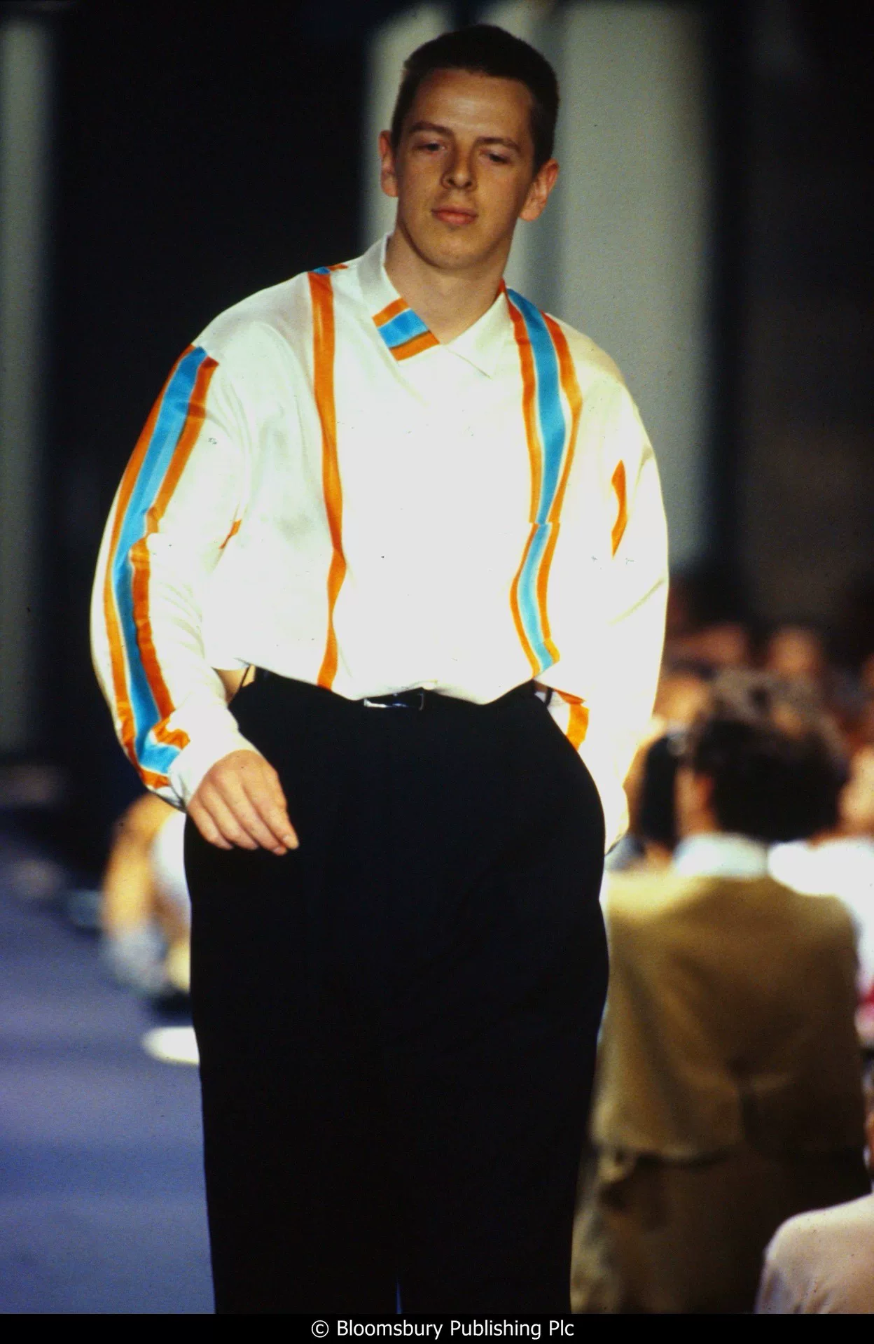 Yohji Yamamoto 91SS Vertical Stripe Silk Shirt — front