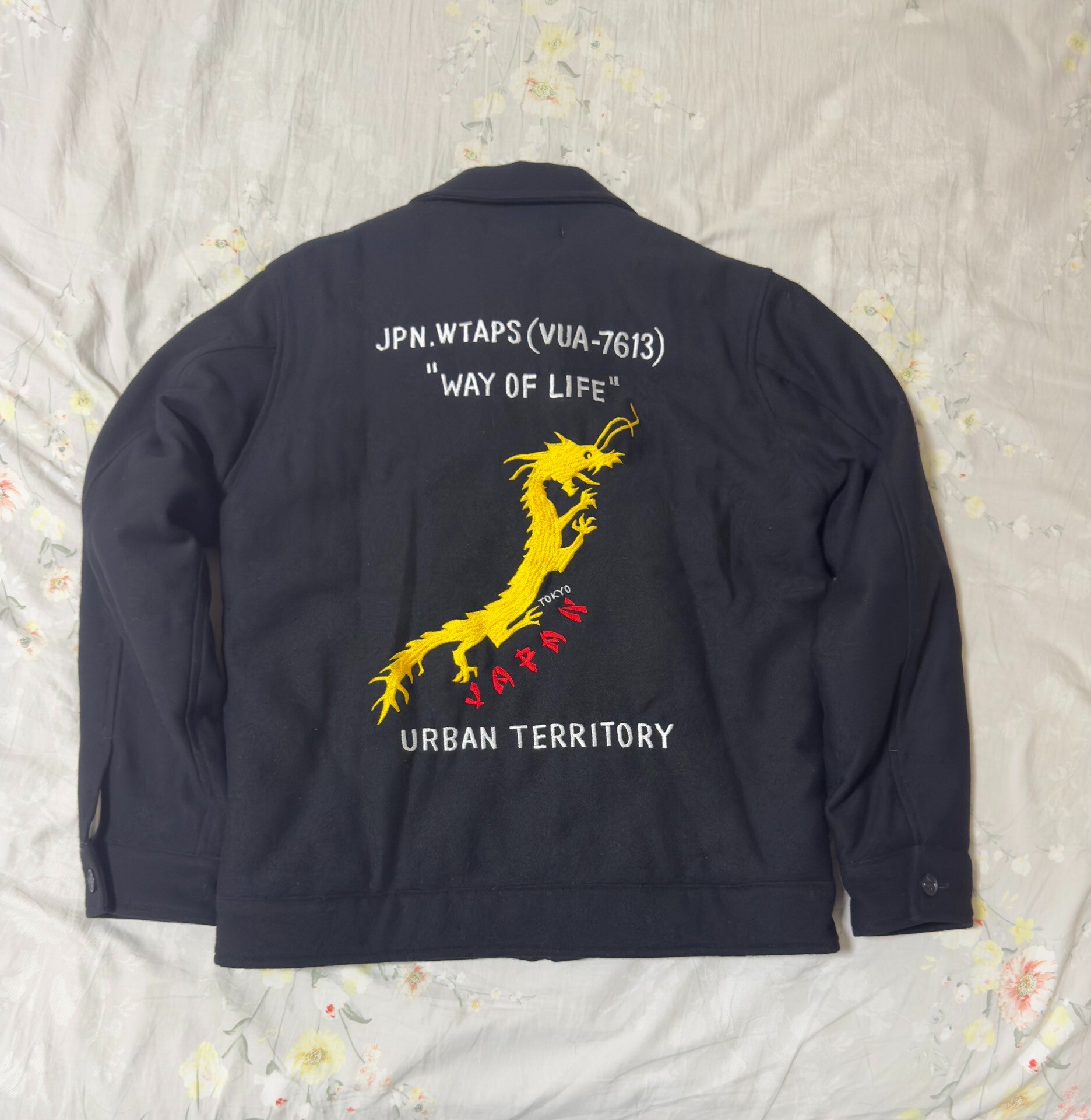 WTAPS 16AW Black Jacket Red Embroidery — front