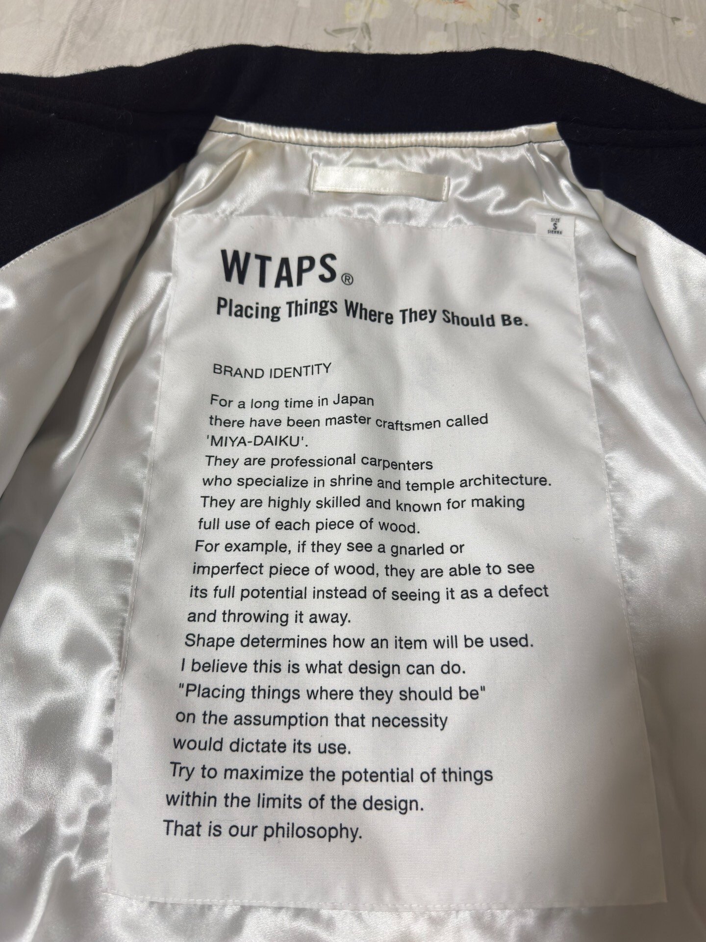 WTAPS 16AW Black Jacket Red Embroidery — back