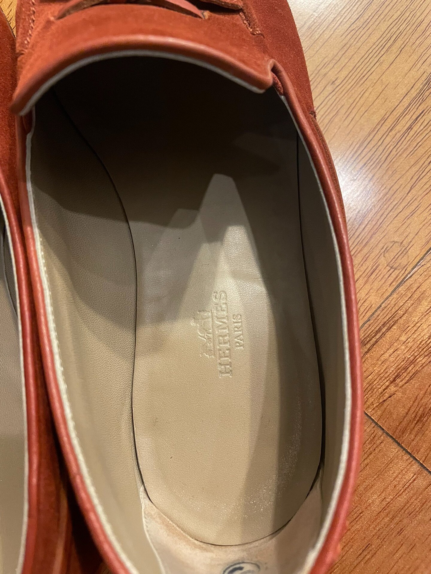 Hermes Men's Suede Loafer — label