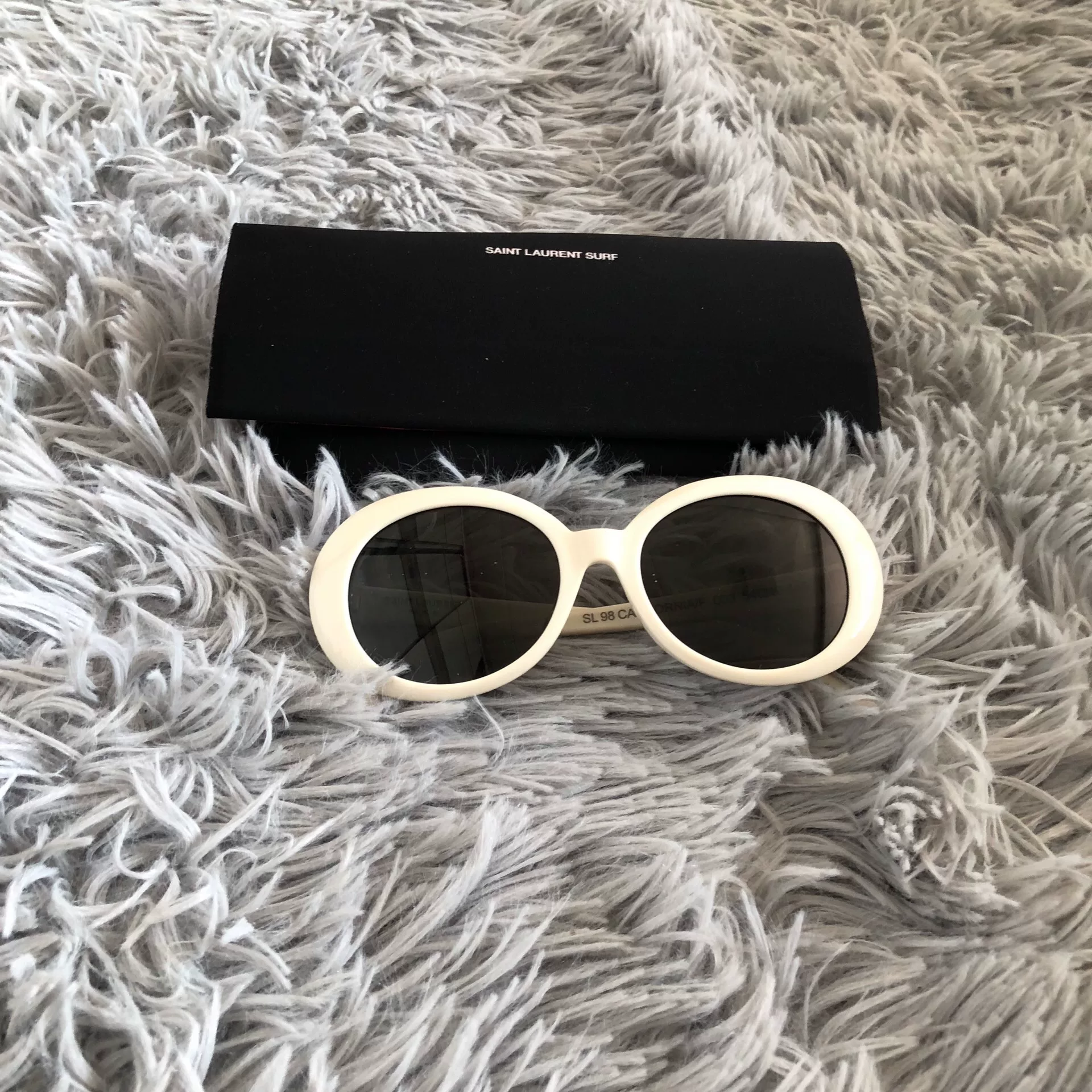 Saint Laurent Ivory Round-Frame Sunglasses