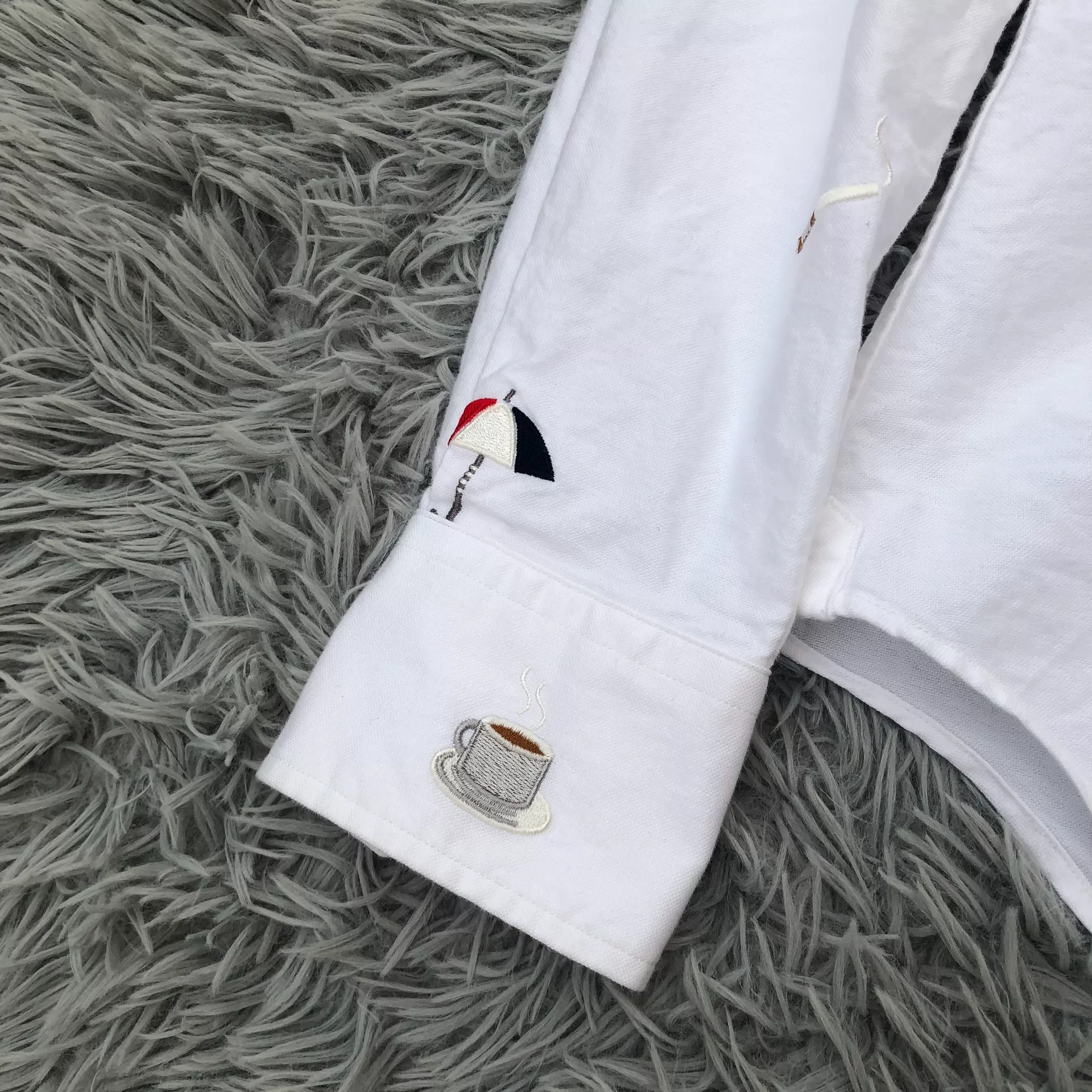 Thom Browne Embroidered Long-Sleeve Shirt — back