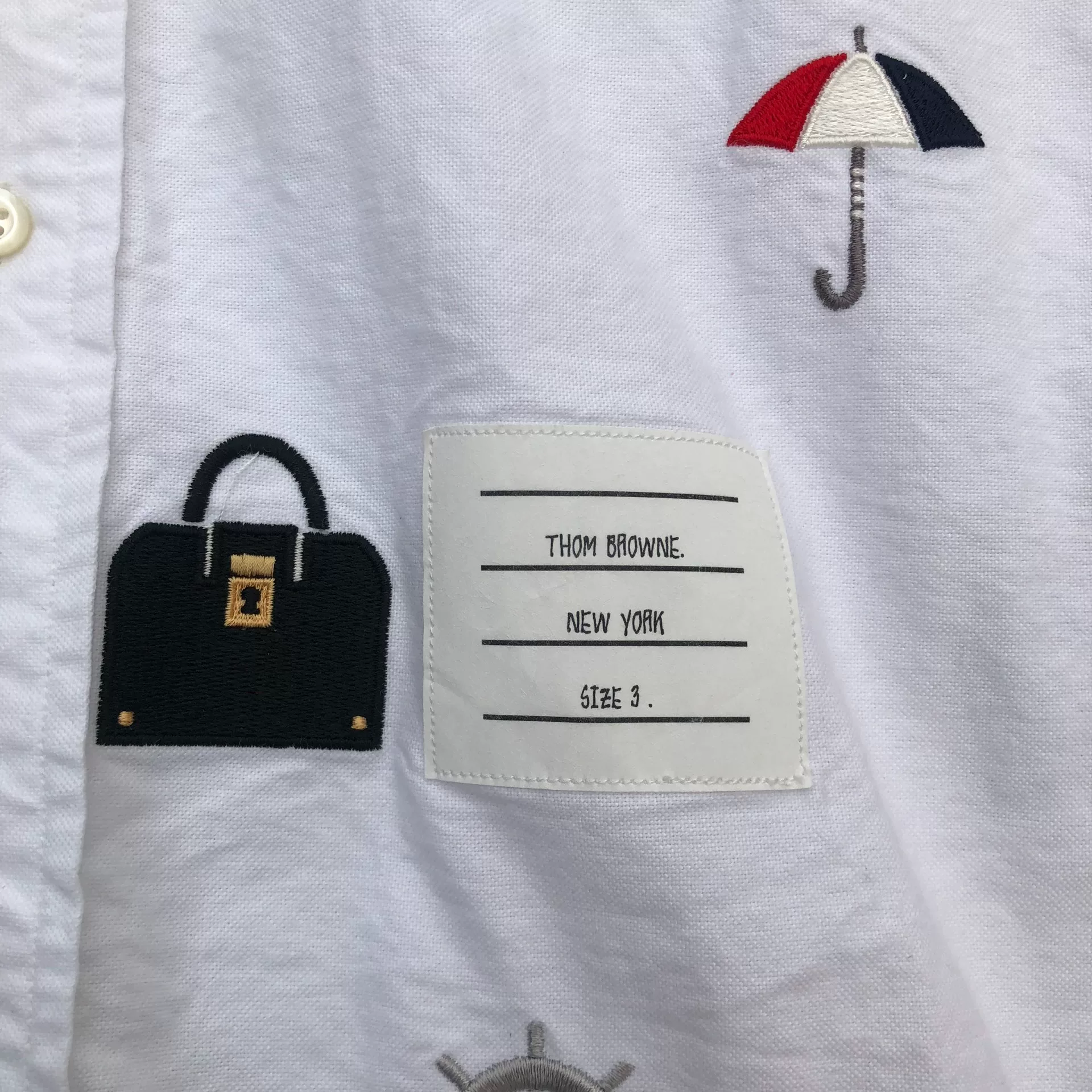 Thom Browne Embroidered Long-Sleeve Shirt — front