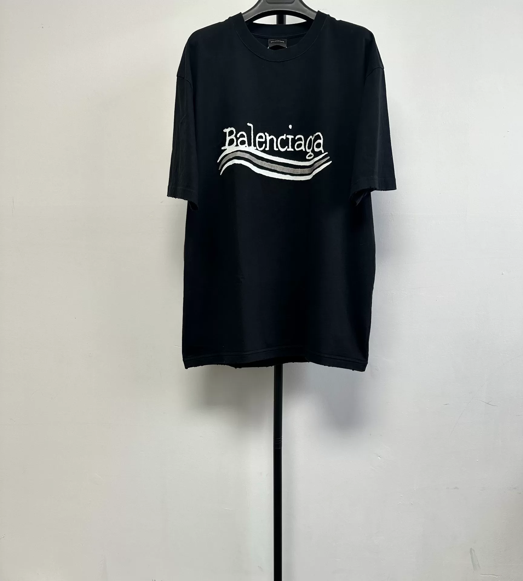 Balenciaga White Logo Crewneck Short-Sleeve T-Shirt