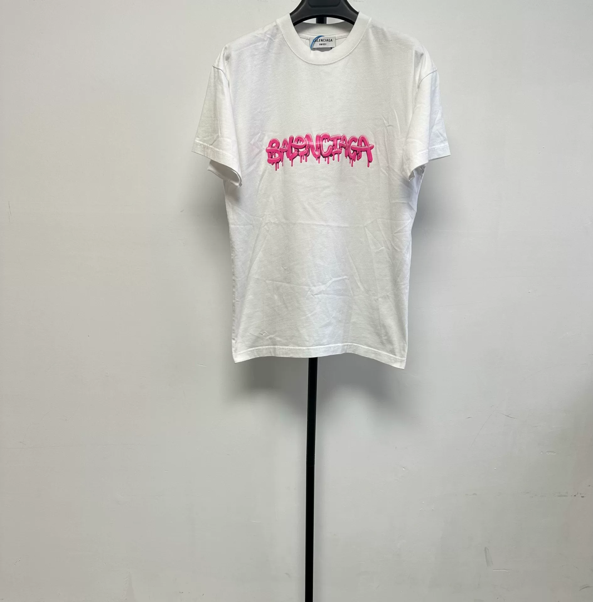 Balenciaga Pink Logo Crew Neck T-Shirt