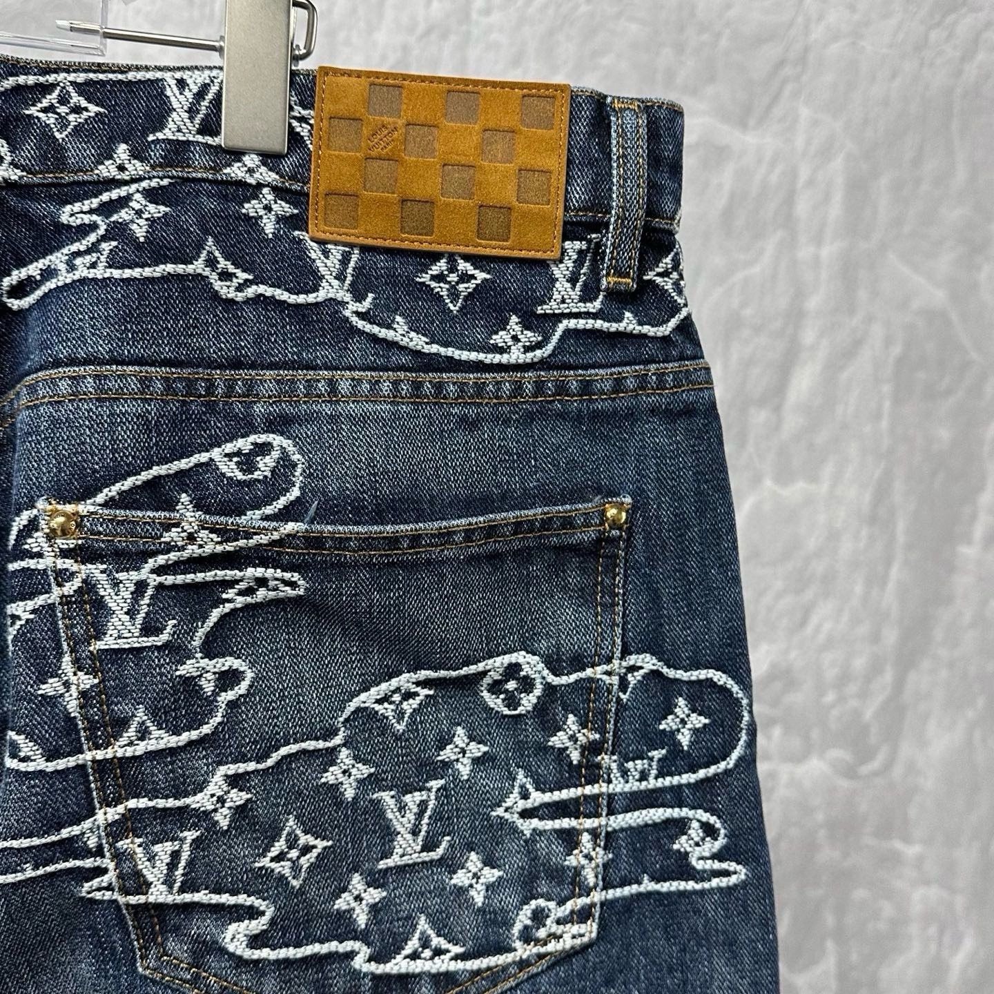 Louis Vuitton Nigo FW25 Cloud Jacquard Denim Pants — detail