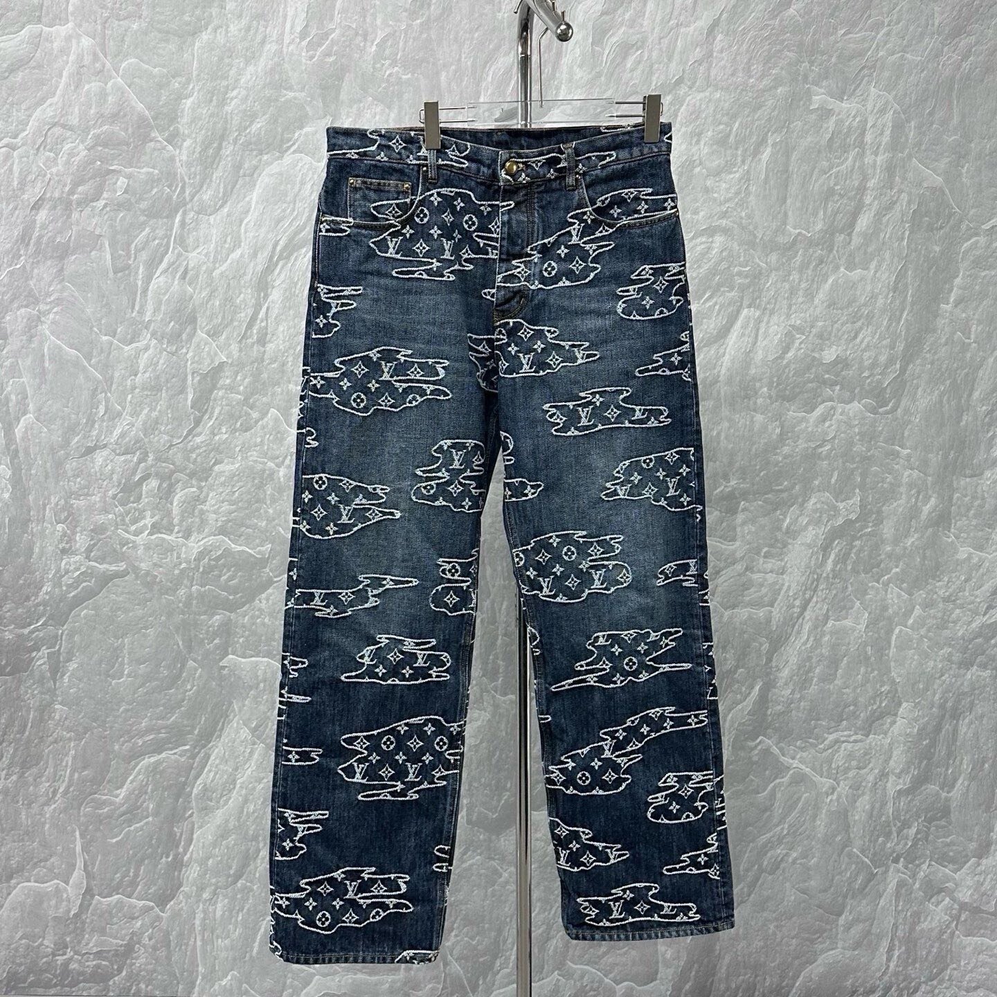 Louis Vuitton Nigo FW25 Cloud Jacquard Denim Pants