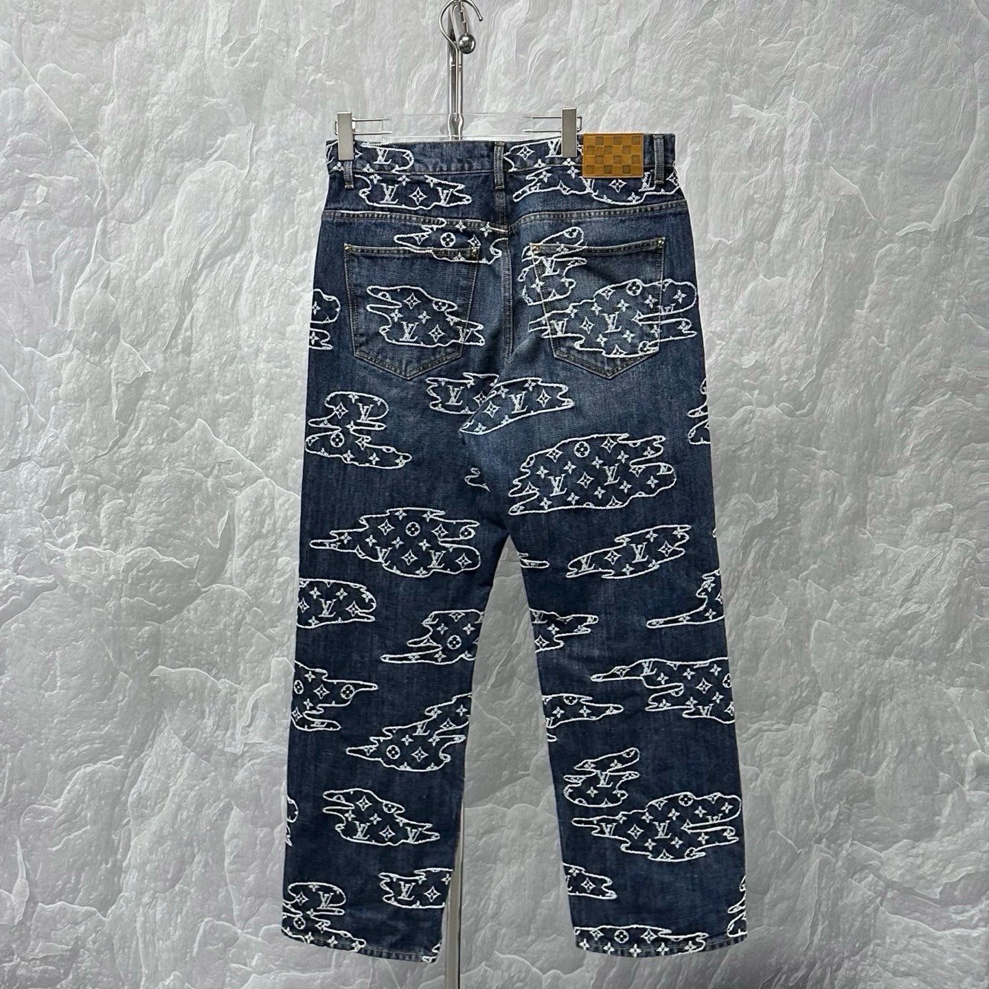 Louis Vuitton Nigo FW25 Cloud Jacquard Denim Pants — back