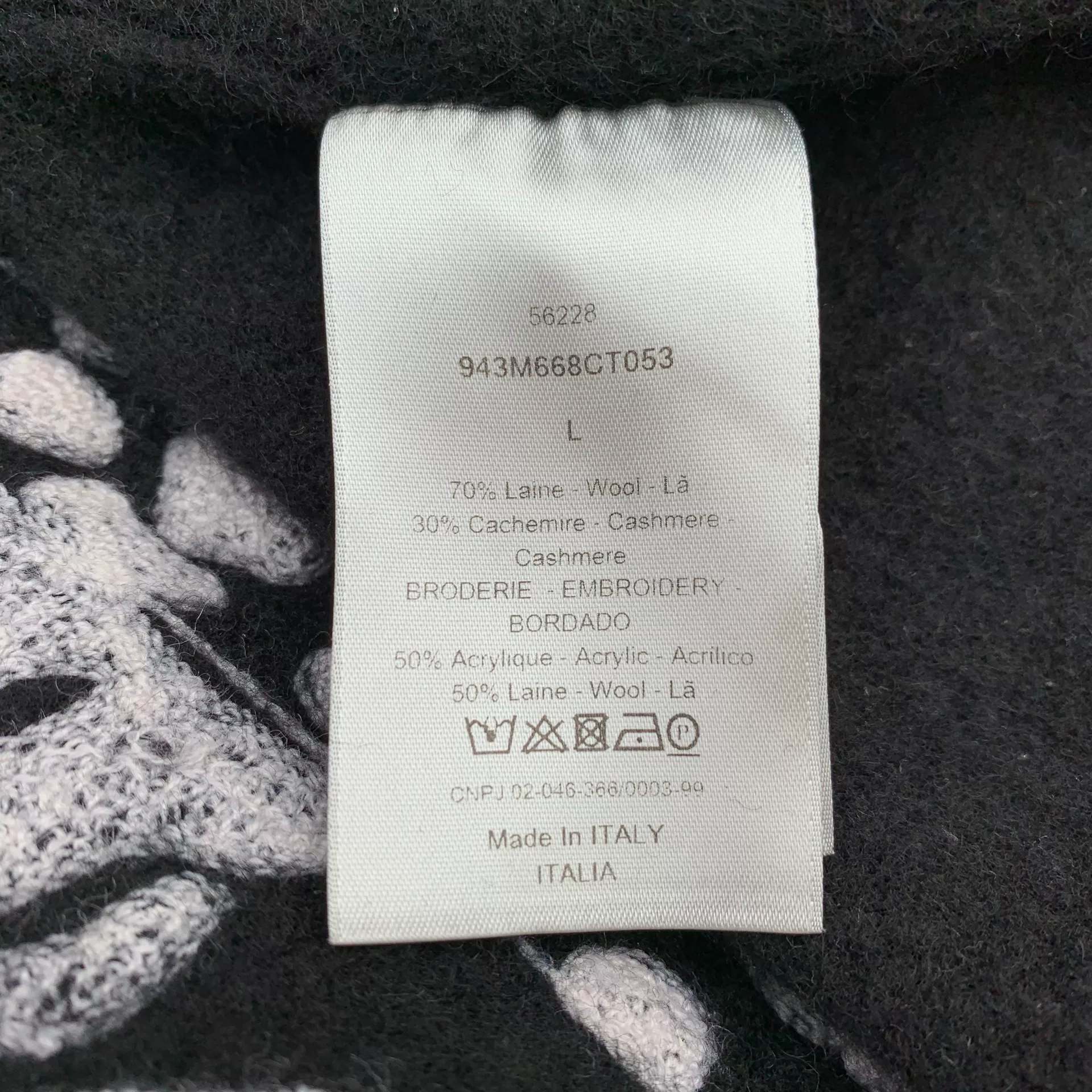 Dior Tiger Year Limited Black Sweater — back