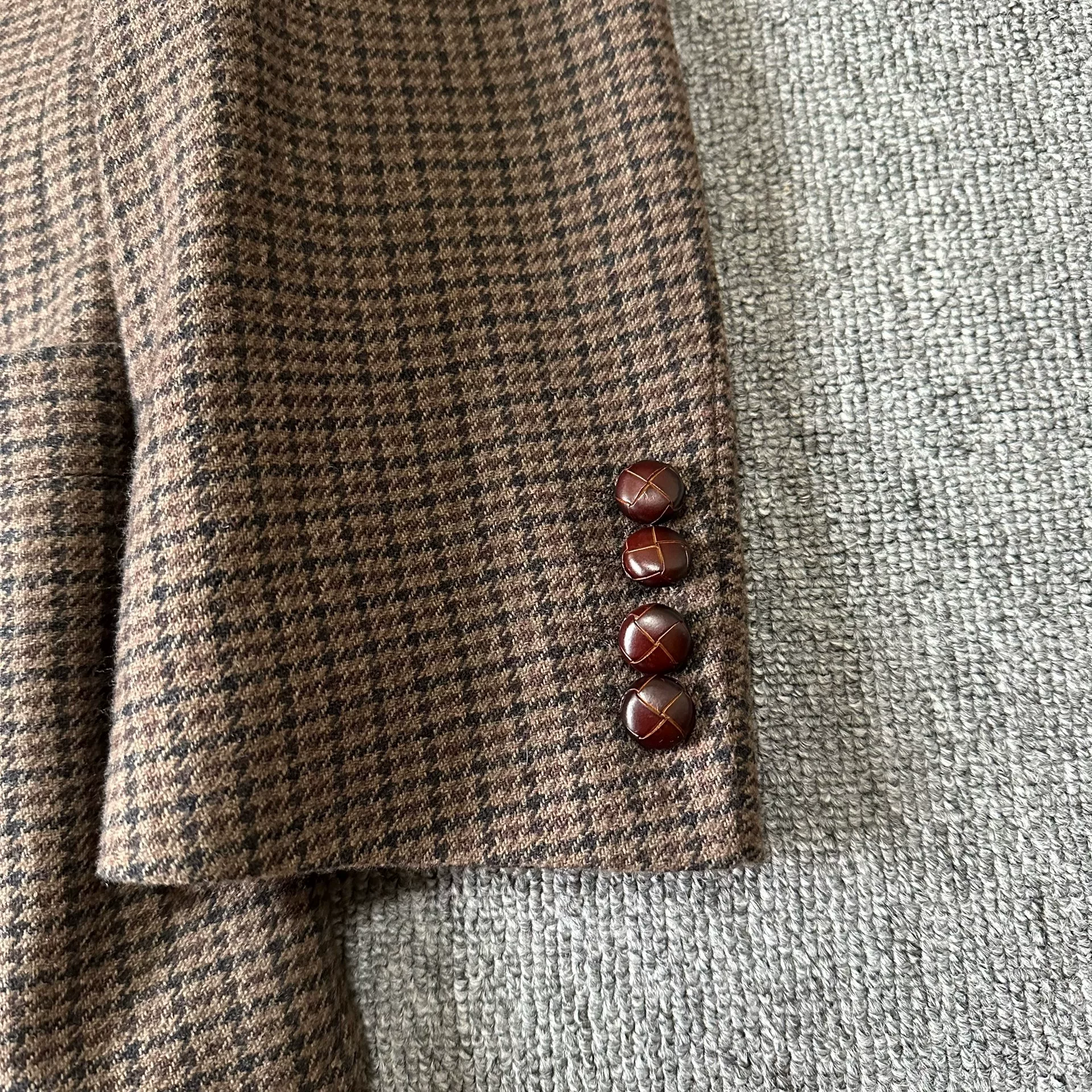 Dolce Gabbana Houndstooth Wool Suit — front