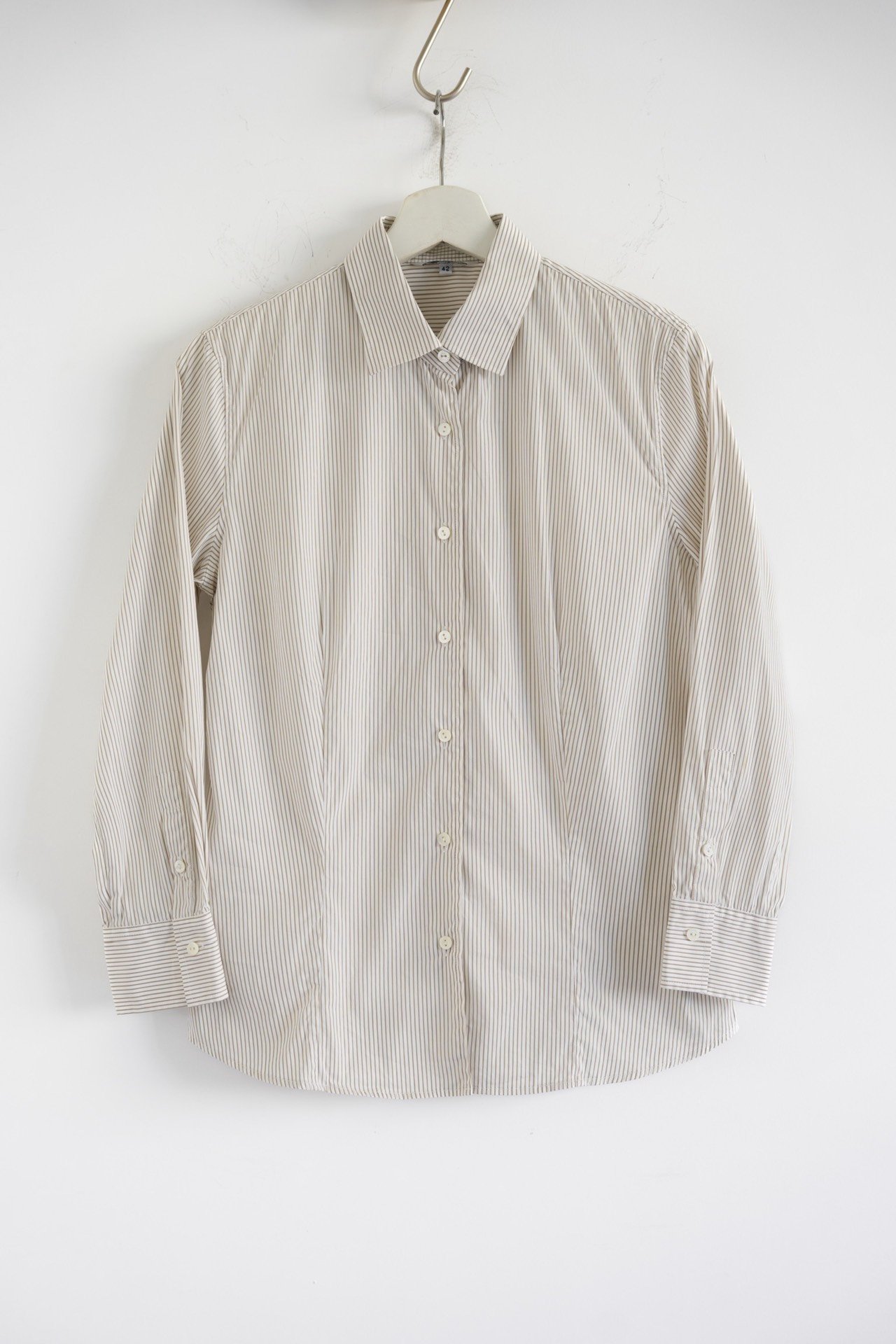 Loro Piana Beige White Striped Shirt