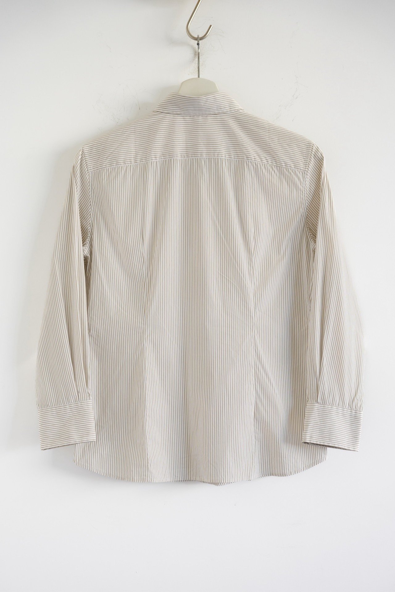 Loro Piana Beige White Striped Shirt — front