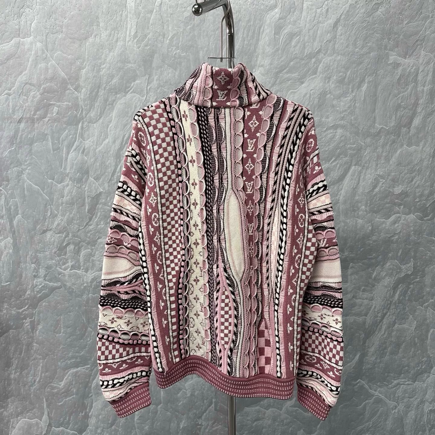 Louis Vuitton Nigo FW25 Pink Half-Zip Sweatshirt — back