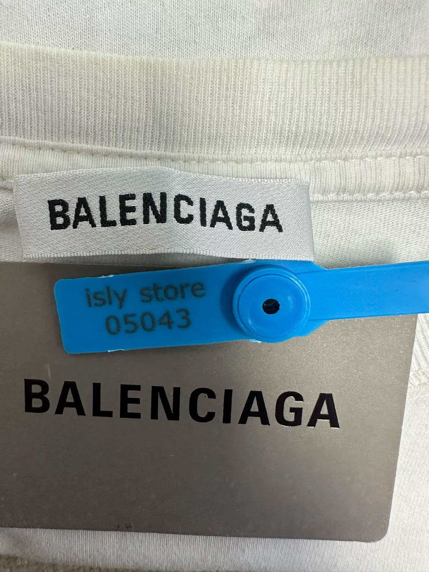 Balenciaga Lock Logo Chest Print T-Shirt — back