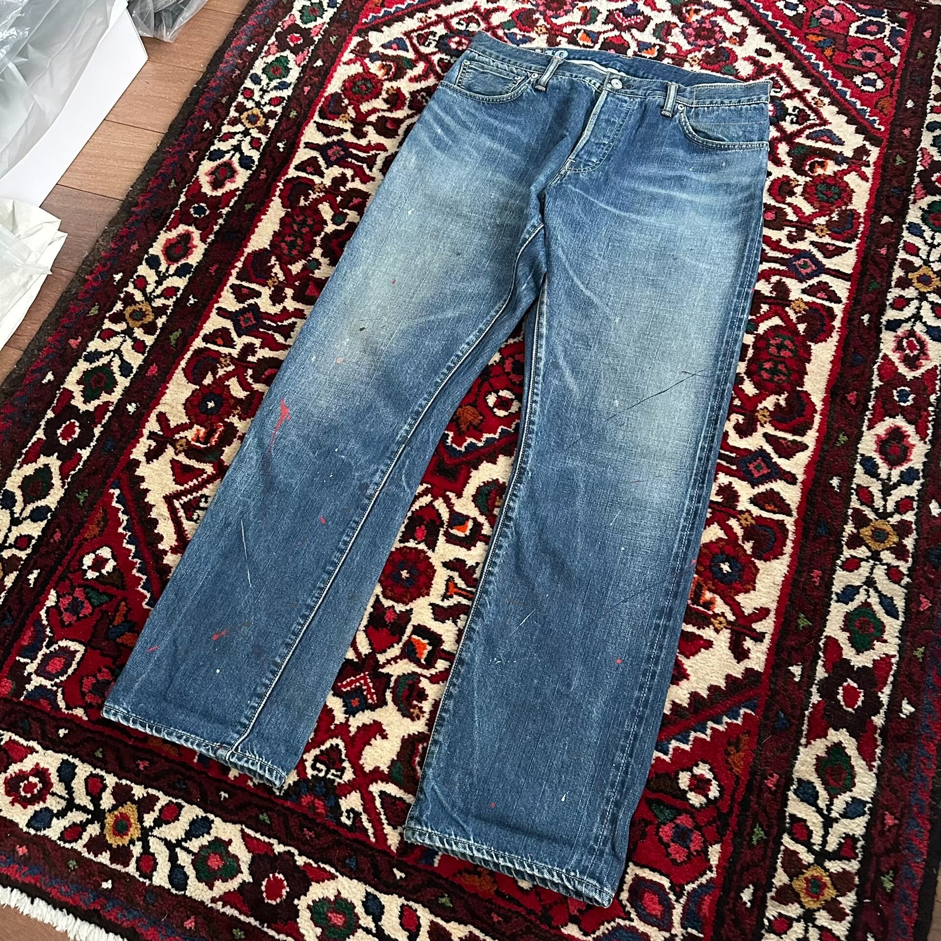 VISVIM 20SS DRY10 Splatter Jeans — label